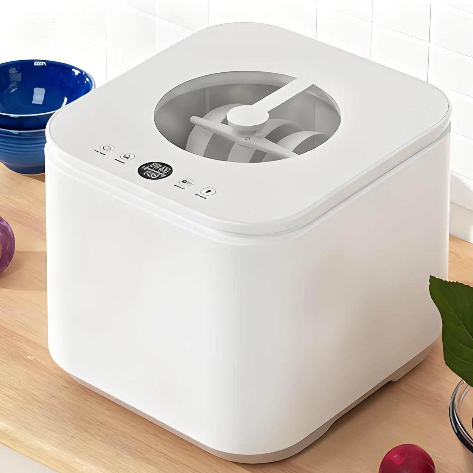 Minilavavajillas Portátil de Encimera Cuenta Secado con Aire Caliente, Esterilización con Oxígeno Activo y Funciones de Lavado de Frutas. es Ideal para Familias Pequeñas y Parejas A