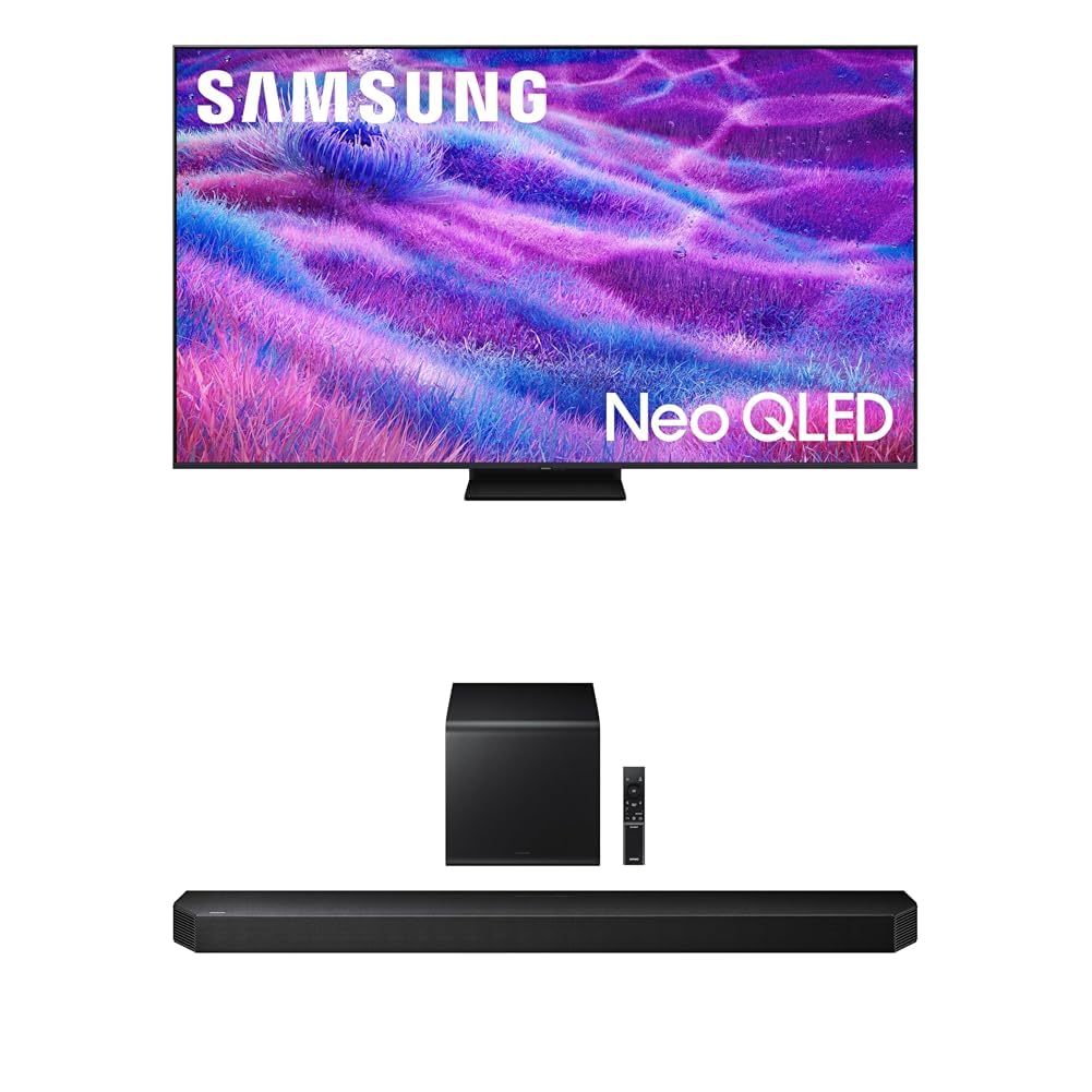 Samsung 100-Inch Class Neo QLED QN80F 4K Mini LED Smart TV (2025 Model) NQ4 AI Gen2 Processor, Quantum Matrix Technology Core + Samsung Q800F 5.1.2ch Q Series Soundbar (HW-Q800F, 2025)