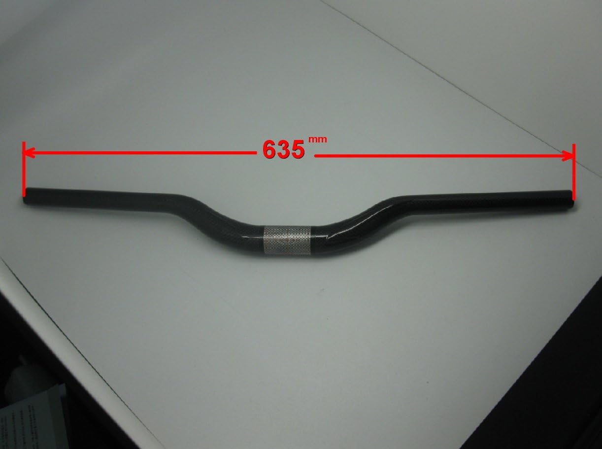 ApachePro New Mountain Bike MTB Full Carbon Riser Handlebar 180g 635mm 5 Degrees Sweep Back and 4 Degrees Riser 3k Woven Compared with Easton Ritchery FSA Handlebar Stronger Lighter CEN Tested