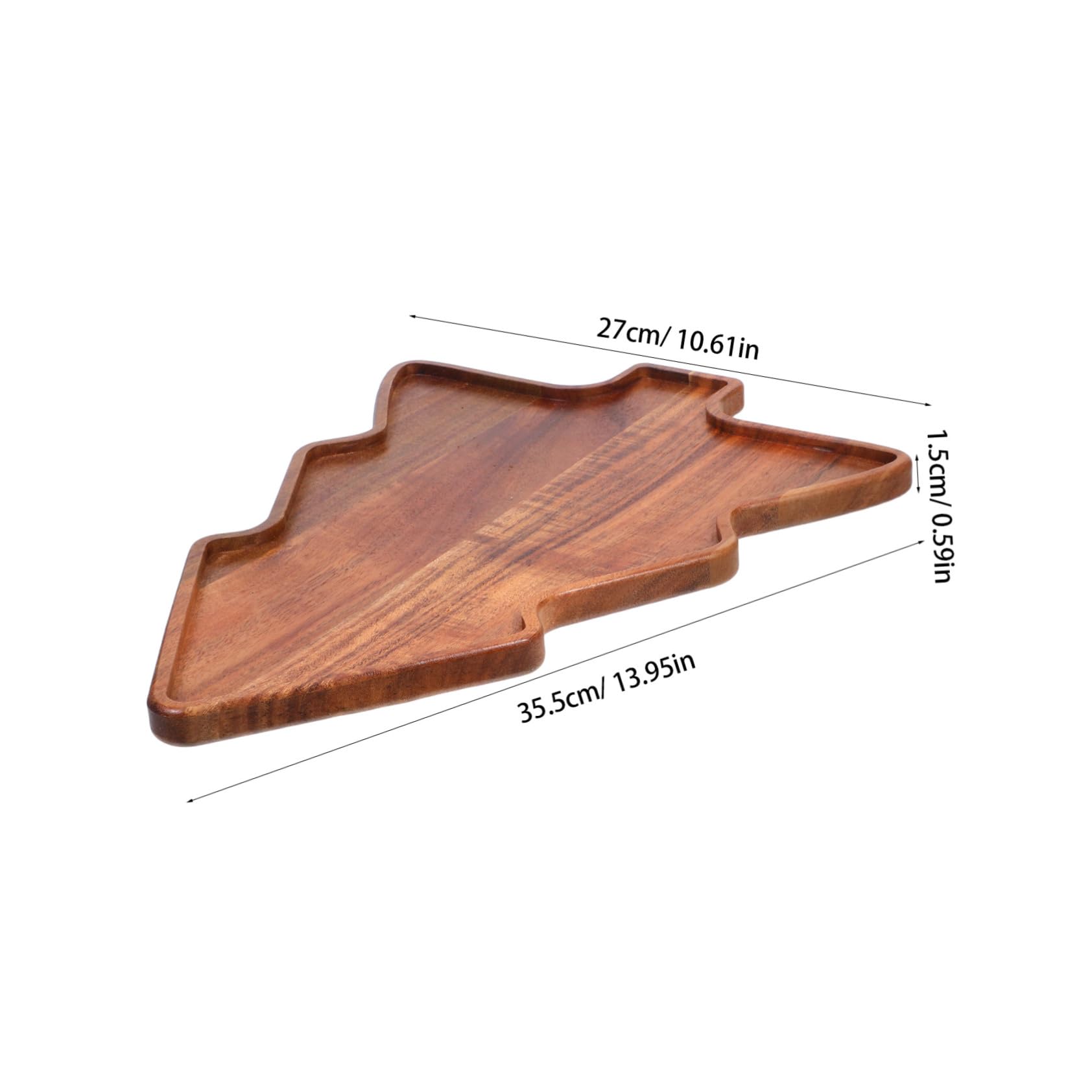 Mikinona Bandeja para Servir Forma de Árbol de Navidad Madera de Acacia Natural Diseño Festivo para Aperitivos Sushi Postres y Secos para Reuniones Navideñas