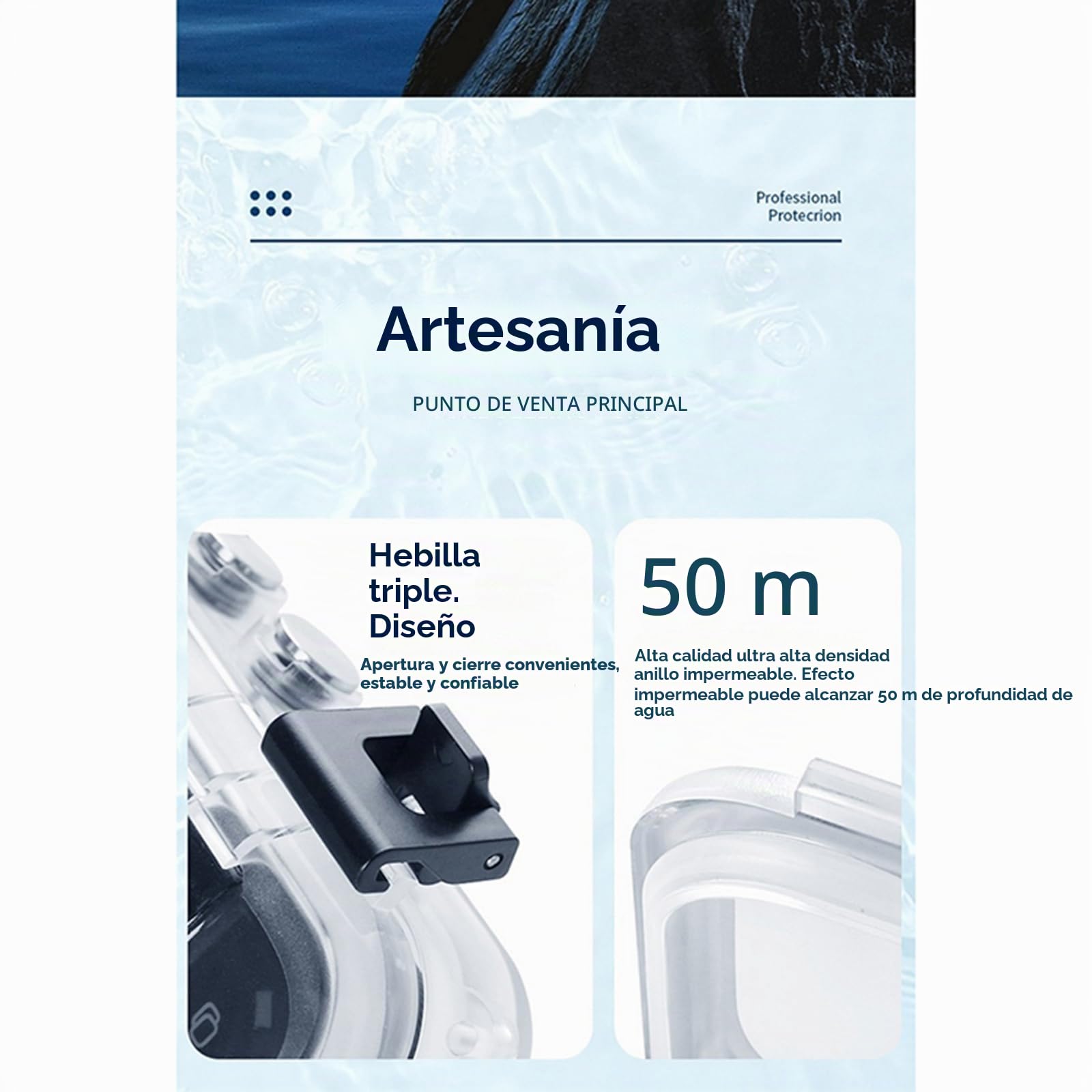 Funda de buceo invisible Insta360 X4, carcasa impermeable 50 m, cubierta protectora subacuática