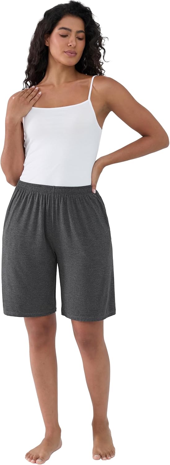 Joyaria Cooling Bermuda Shorts Women Bamboo Viscose Sleep Lounge Pajama Wicking Sweat Shorts Yoga Active Wear with Pockets - Image 6
