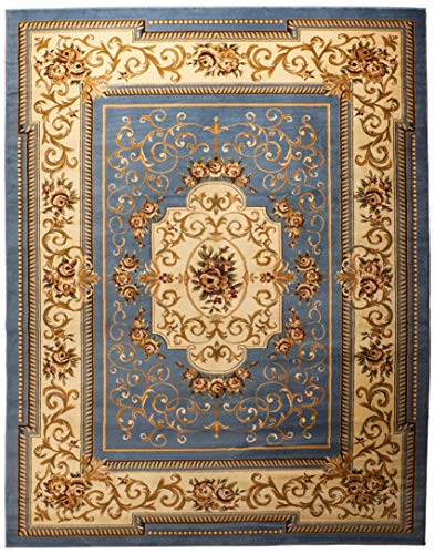 Home Must Haves Area Huge Blowout Sale French Design Rug Light Blue Medallion Carpet Floral, (8' X 10') Feet #TOP26