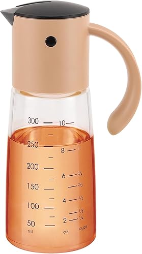 Vucchini - Dispensador de gravedad de aceite y vinagre con capacidad de 11onzas, dispensador de condimentos, aceitera para parrilladas, cocinar,