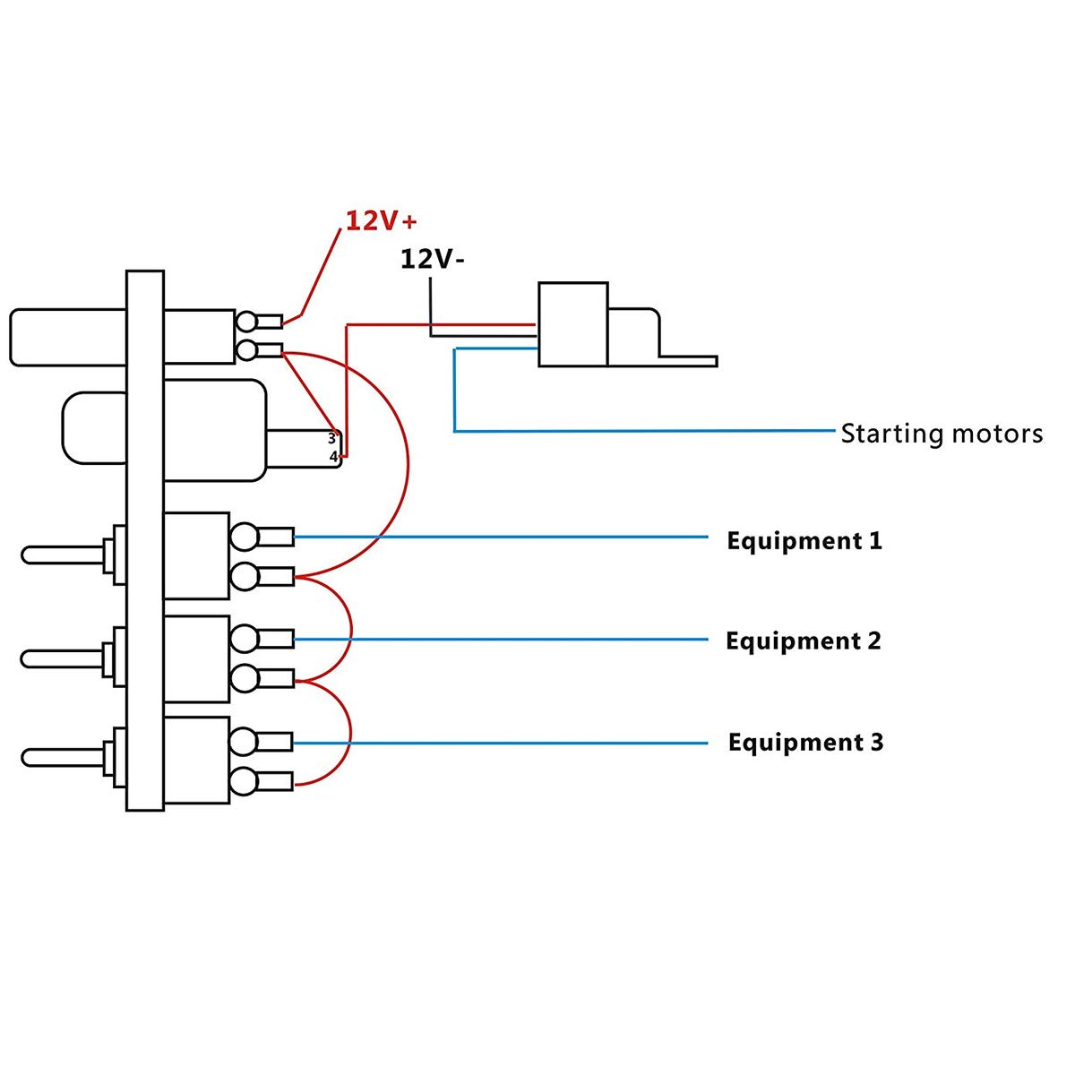 ZOOKOTO Panel przełącznika zapłonu DC 12 V 5 w 1, panel przełącznika rozruchowego silnika samochodowego z lampką kontrolną do samochodu wyścigowego, łodzi, ciężarówki, przyczepy