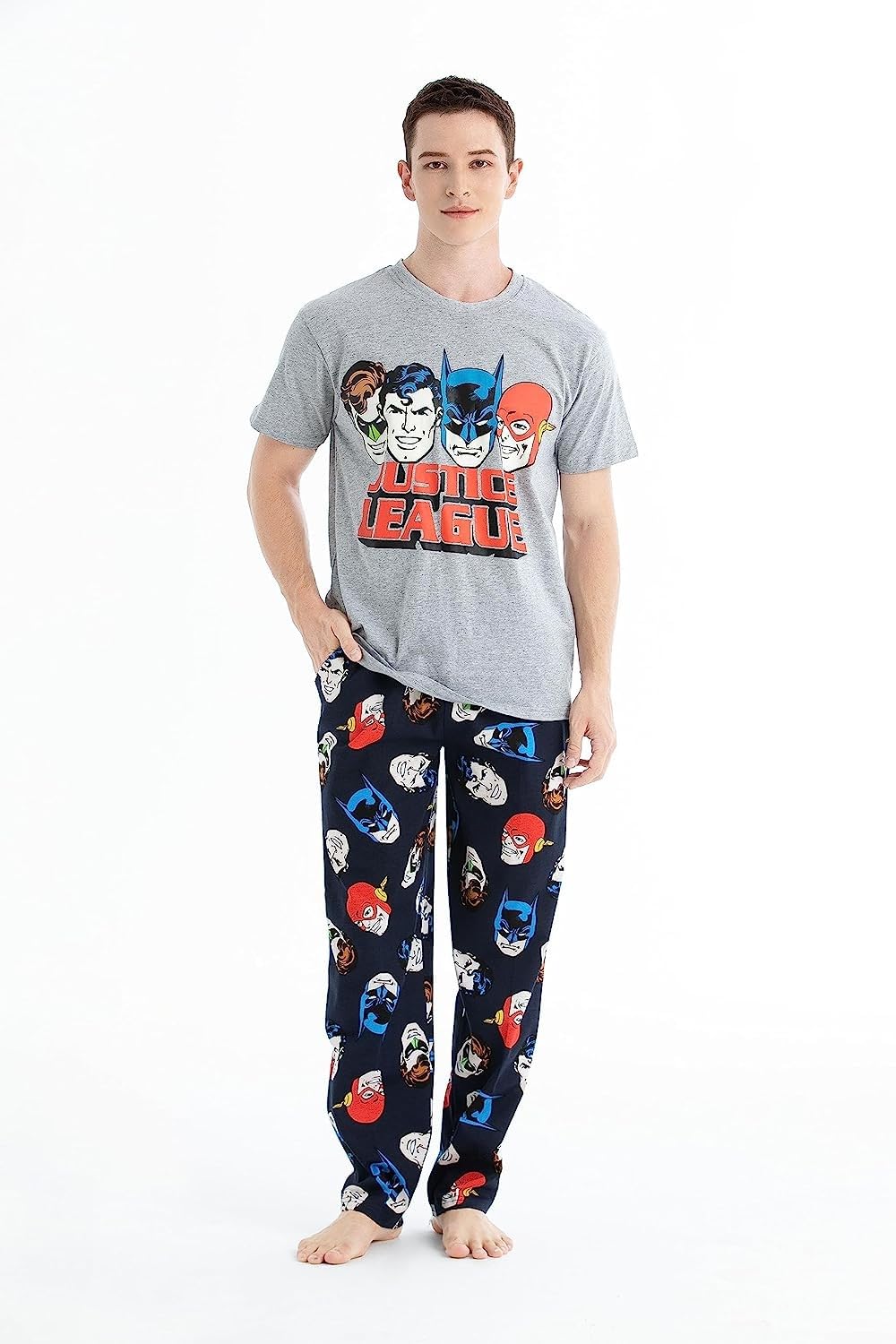 Warner BrothersWarner Brothers 2W21062-16Y Boy's Pajamas, 16 Year Size, Grey/Navy