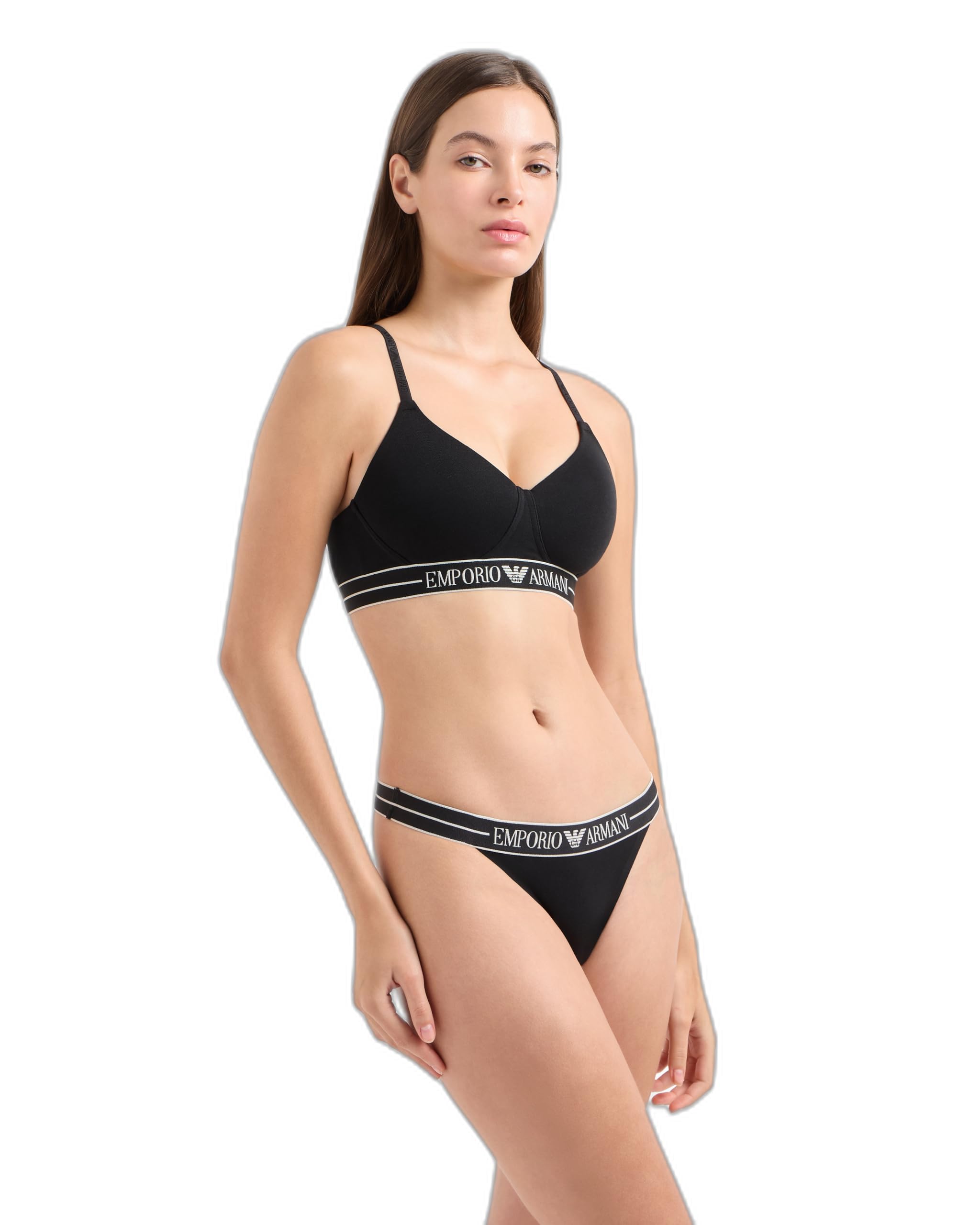 Emporio Armani Underwear Damen Schwarz String-Set Ew000405 Af10881 Mc005 Groß