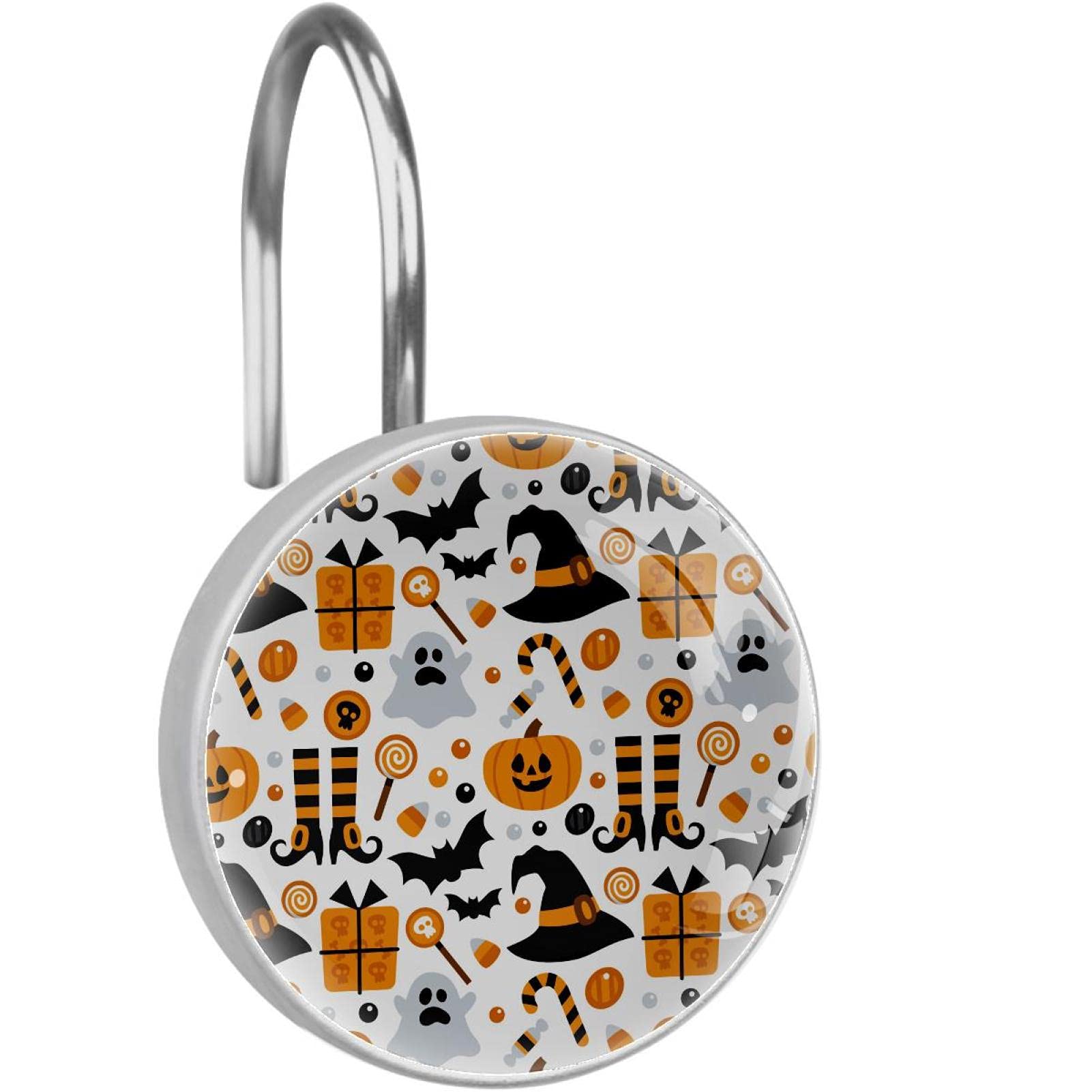 Crochets rideau de douche acier inoxydable anti-rouille pour décoration Halloween