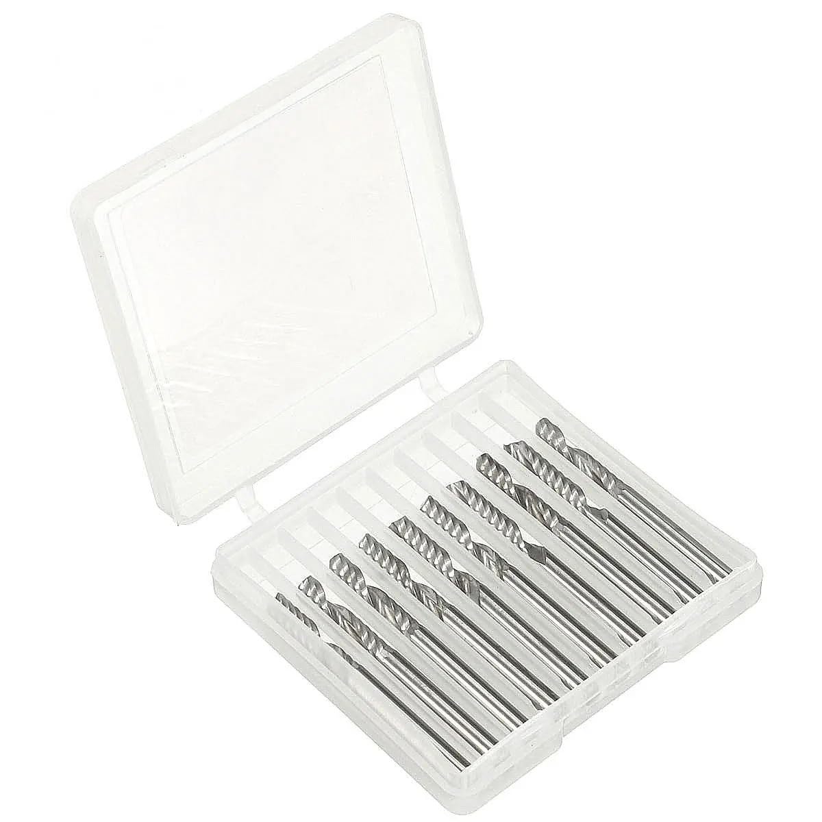 FCARUMIQP 10pcs Single Flute End Mill Cutter 3.175 * 22 38mm O Aluminium Router Bits Tungsten Carbide Milling for Wood Aluminum