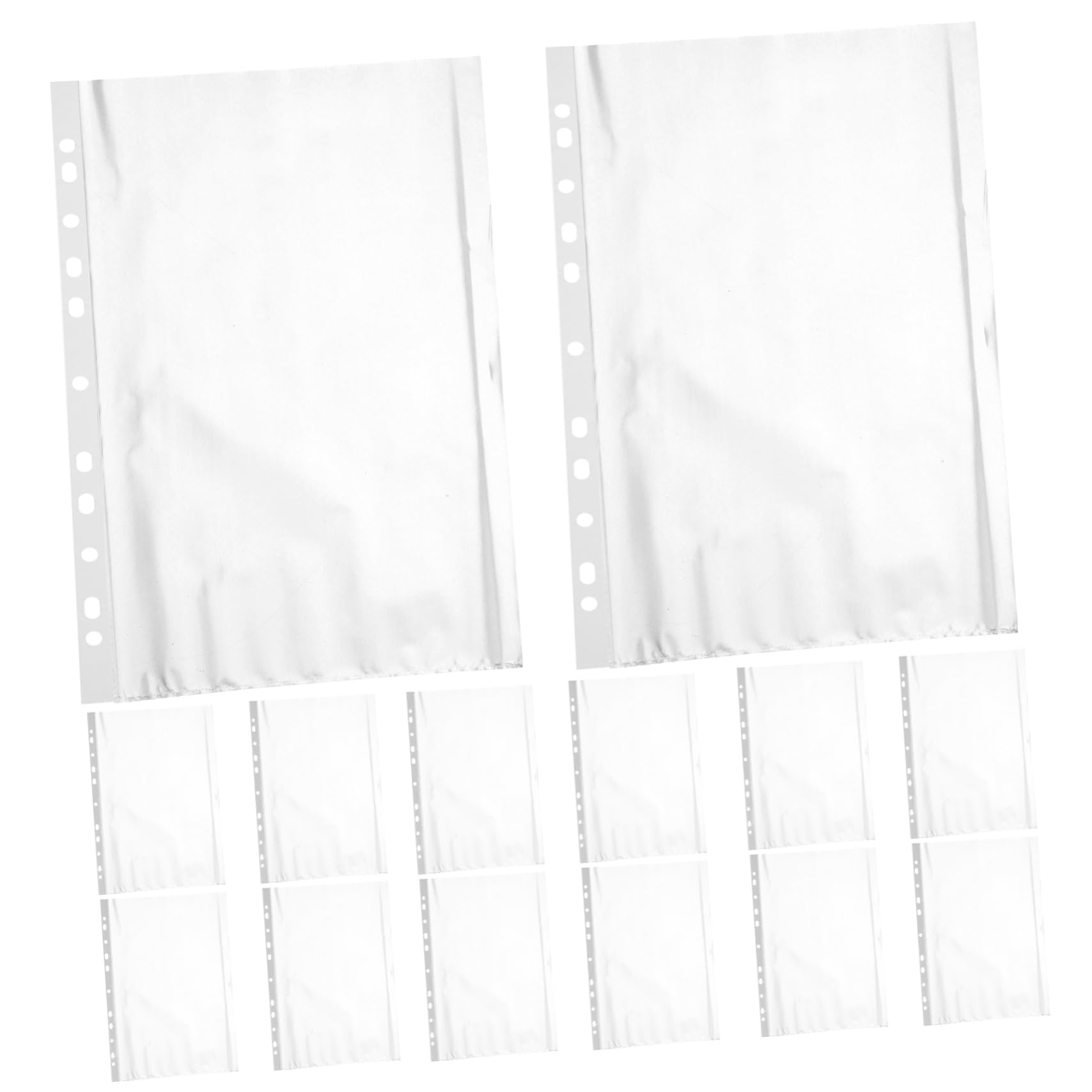 DOITOOL 200 Pochettes Perforées A4 en Pp, Pochette à Fermeture Éclair pour Classeur, Résistantes à L’eau, pour Protéger Documents et Cartes au Bureau