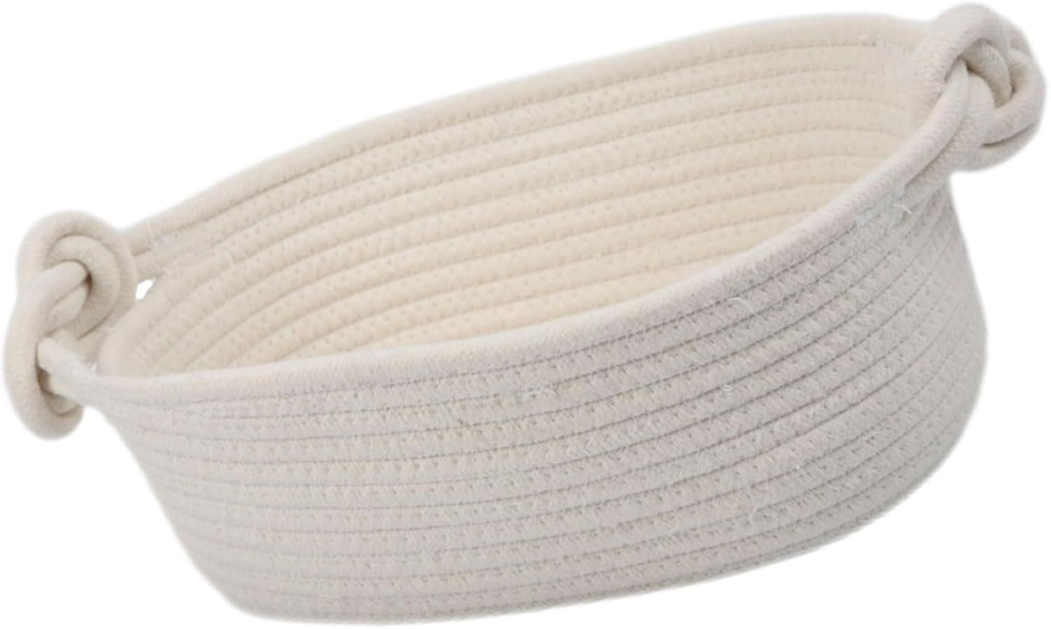 KICHOUSE Woven Storage Basket with Handles Compact Cotton Rope Organizer for Nursery Diapers Blankets Toys and Sundries Stylish and Functional Home