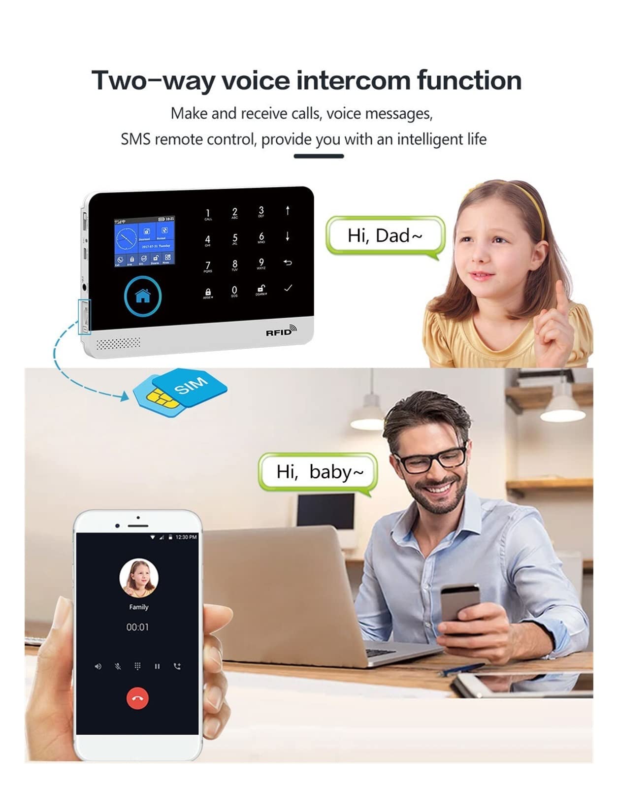 Sistema di Allarme di Sicurezza Domestica, YS PG-103 di Allarme Wireless 4G gsm Tuya App for Sicurezza Domestica Sensore PIR Porta Smart Home Kit(Set-K)