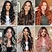 ELAOGI Long Wavy Wig for Wome 26Inch Middle Part Curly Wigs Lace Wavy Wigs Synthetic Heat Resistant Wigs (Black to brown)