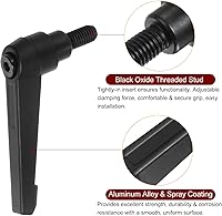 Vista 4 de HARFINGTON 6 manijas de palanca de sujeción ajustables M8 x 0.591 in de rosca macho, perillas de tornillo giratorio de bloqueo de trinquete