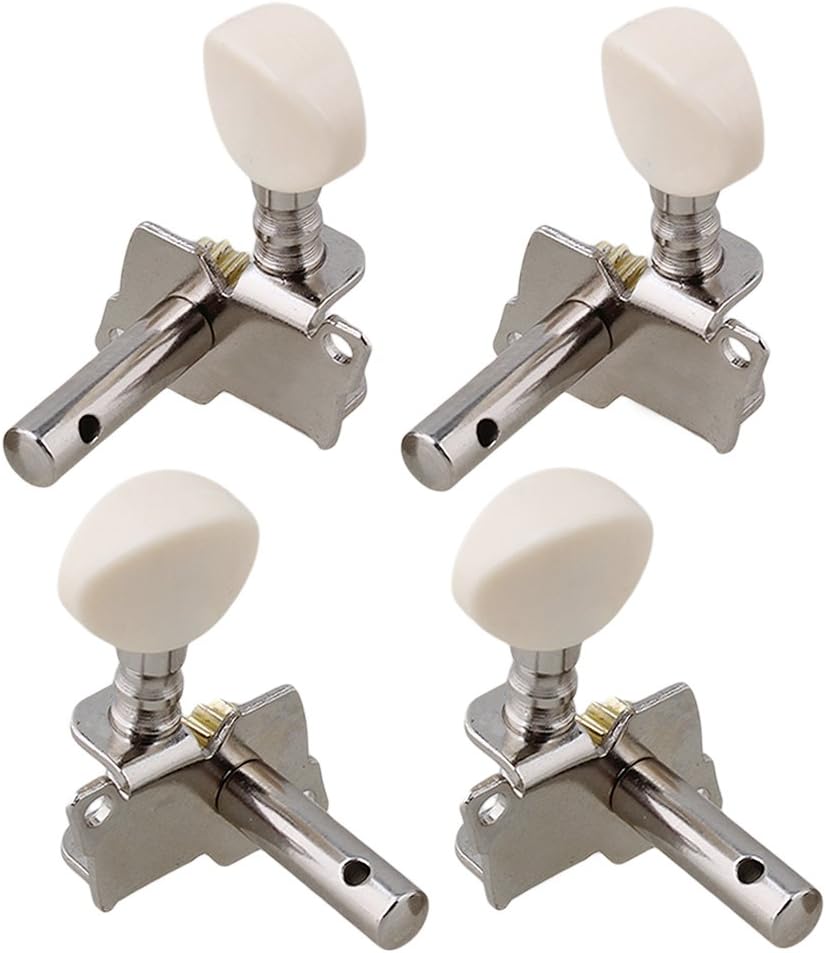 BQLZR 2R2L Tuning Peg Machine Head Tuners 4 String Guitar with creamy-white Button
