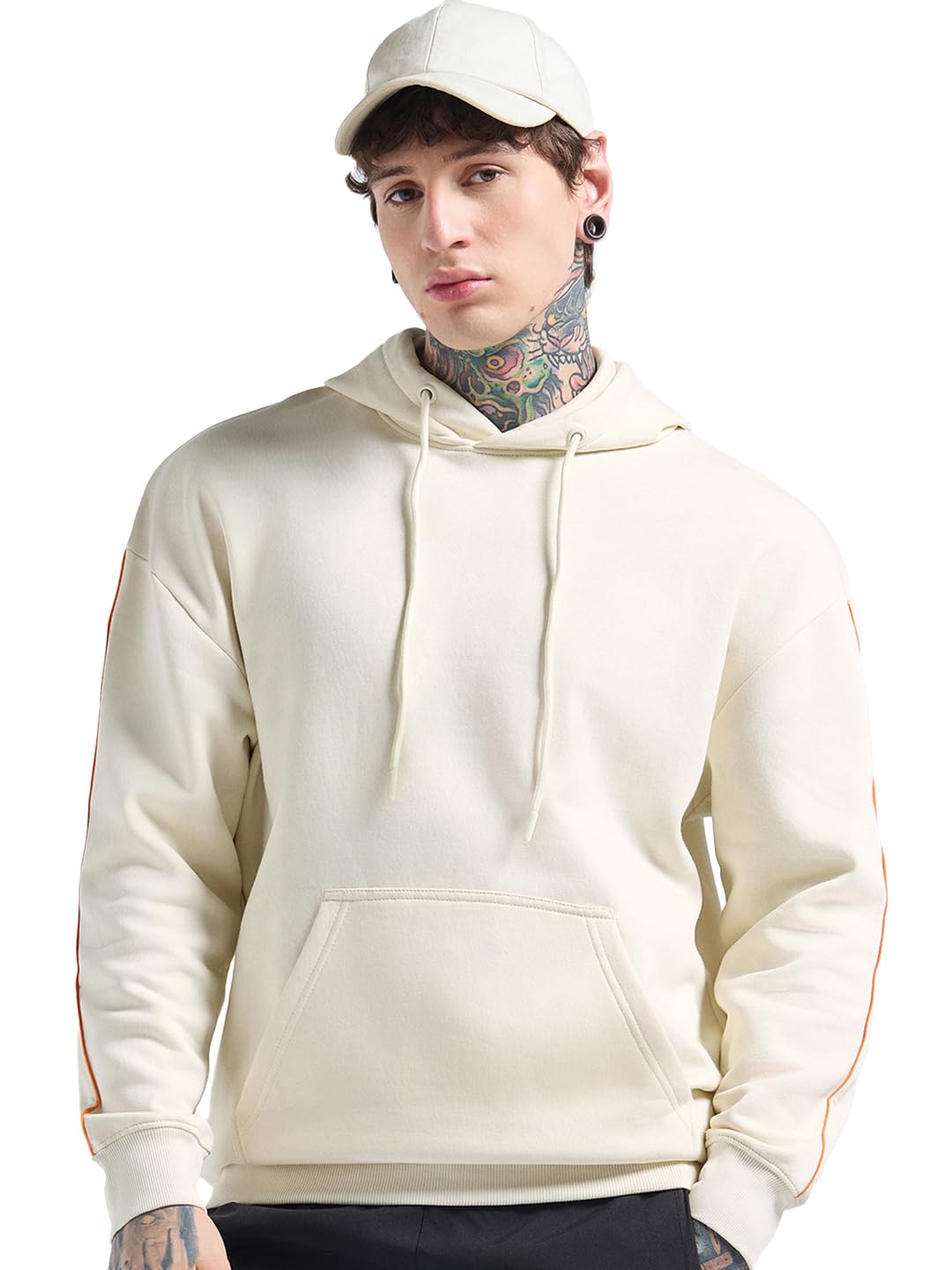 bewakoof Heavy Duty 1.0 Men's Solid Oversized Fit Full Sleeve Fleece Hoodies-picture-20