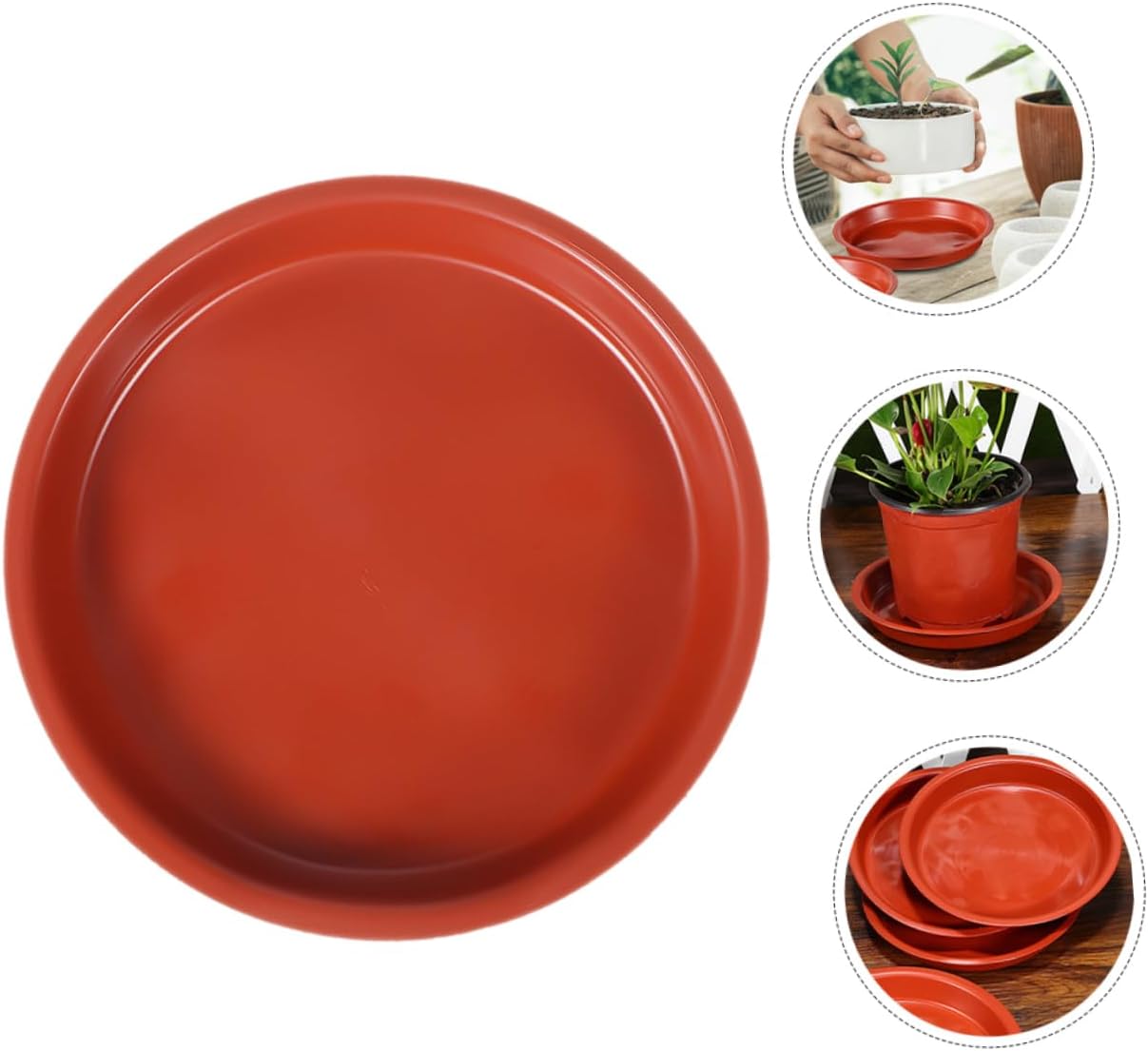 6pcs Thick Flower Pot Saucer Trays for Potted Plants Round Drip Plates for Indoor and Outdoor Use for Bonsai and Gardening Projects