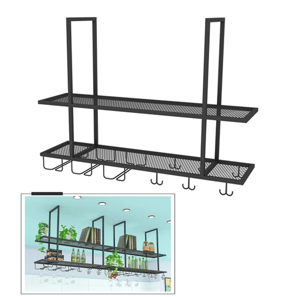Support de plafond suspendu en métal pour verres et bouteilles au design raffiné