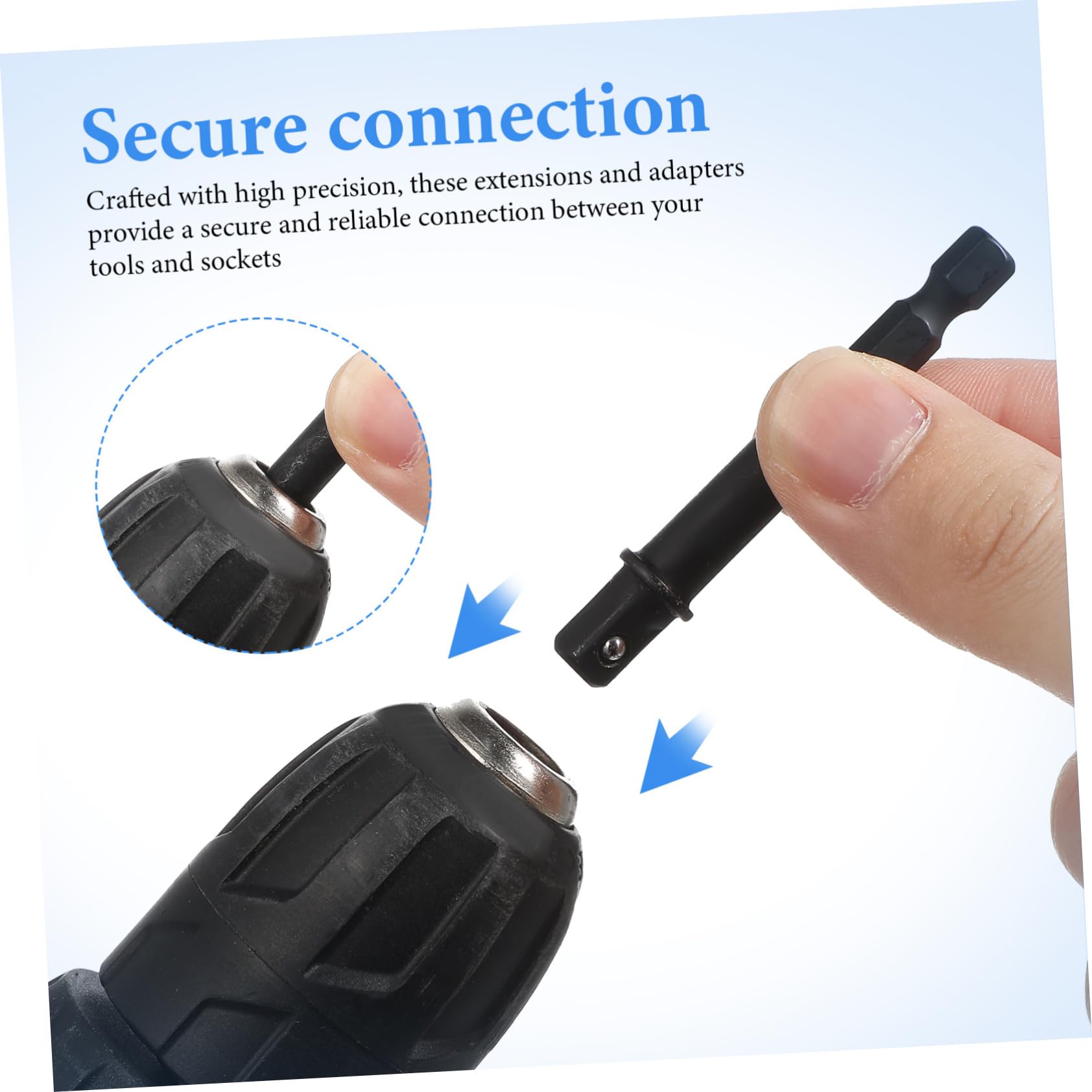 Set Adaptateurs de Douilles à Chocs Acier Chrome-vanadium Extensions et Réducteurs de Tige pour Perceuse Réparation Automobile Polyvalente et Connexion Sécurisée