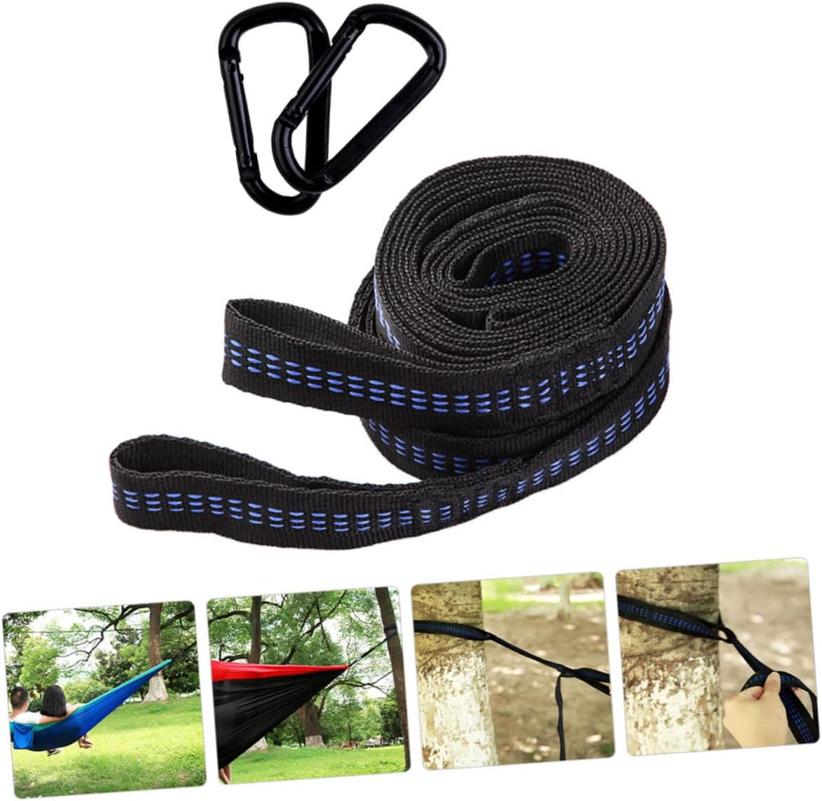 Hammock Tree Straps Set Outdoor Hammock Fixing Rope Buckle Adjustable and Tree-Friendly Suspension System for Camping and Relaxing