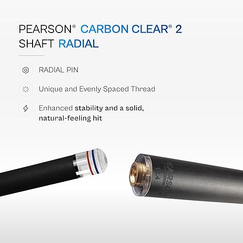 Miniatura 4 de PEARSON Carbon Clear 2 Shaft  29 Carbon Fiber Low Deflection Pool Cue Shaft with Clear Ferrule & American Assassin Tip  11.8mm or 12.4mm  Pro