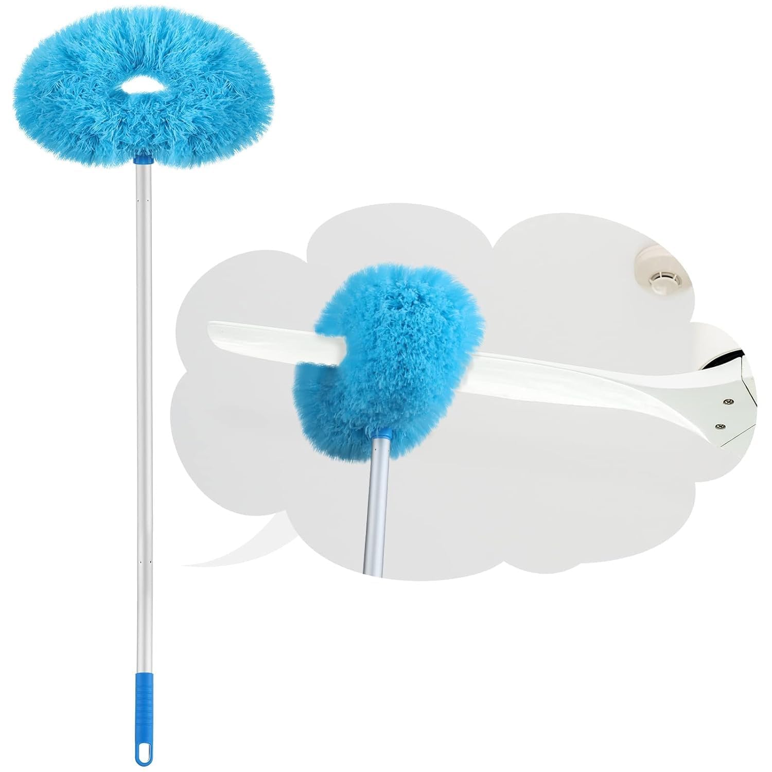 Fan Cleaner Brush with Long Rod Microfiber Feather Duster Extension Pole Adjusts Washable Duster for Fans Ceiling, Window Blinds, Furniture (1Pcs, Multicolor)-image-22