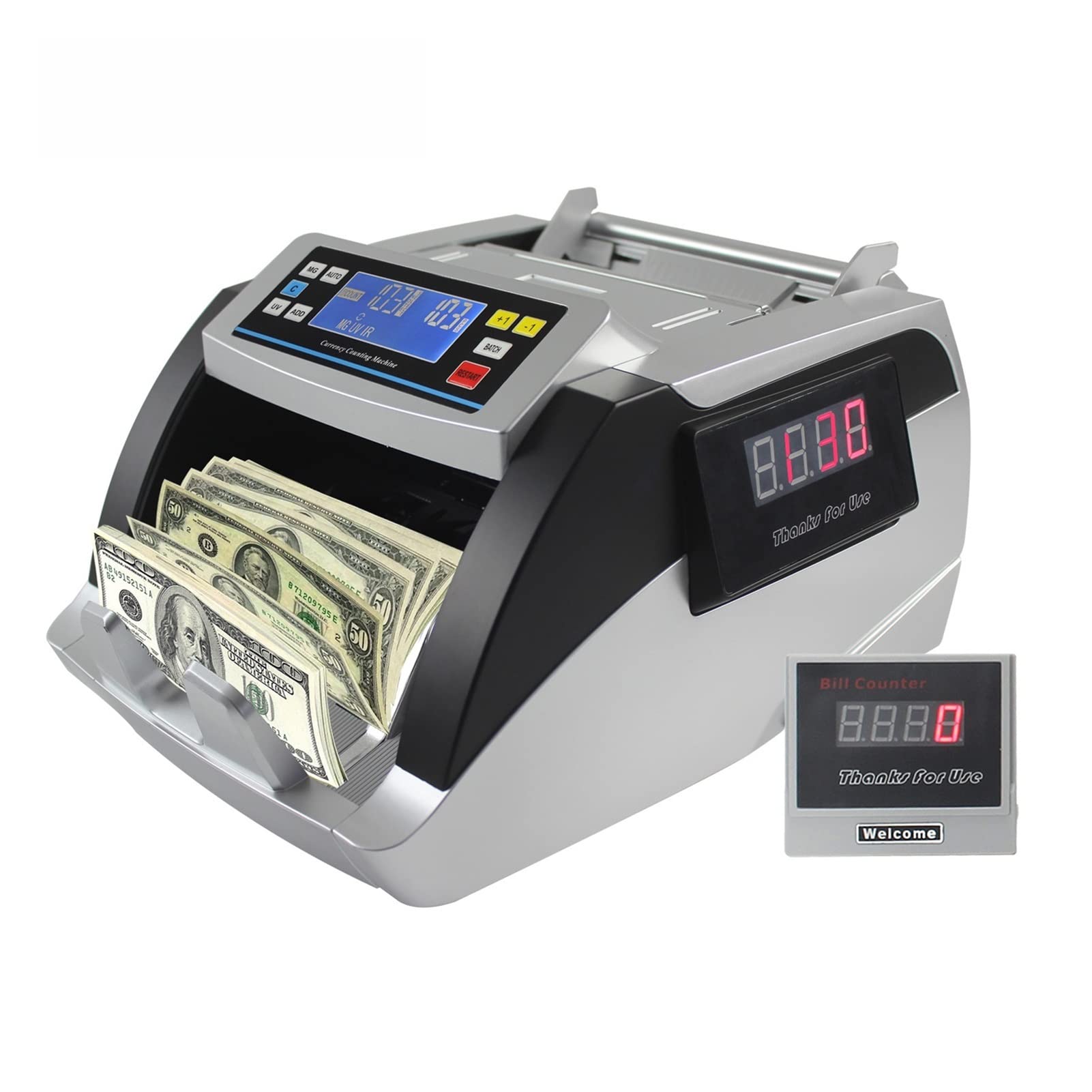 XD-8800 Rilevatore di denaro multi -valuta con banco di denaro UV/mg/ir Bill conta con UV/Mg/IR/DBL/HLF/CHN Rilevamento contraffatto