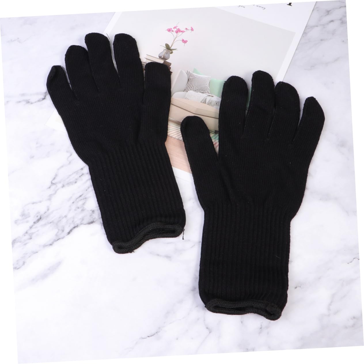 balacoo Sets Heat Resistant Gloves Warm Gloves for Hair Coloring Black Protect Your Hands from Heat Pairs