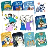 80 Pcs Christmas Nativity Coloring Books for Kids Christian Bible Drawing Book Nativity Story Kids Christmas Books Nativity Book Religious Prizes for Christmas Party Sunday School Church Bag Filler