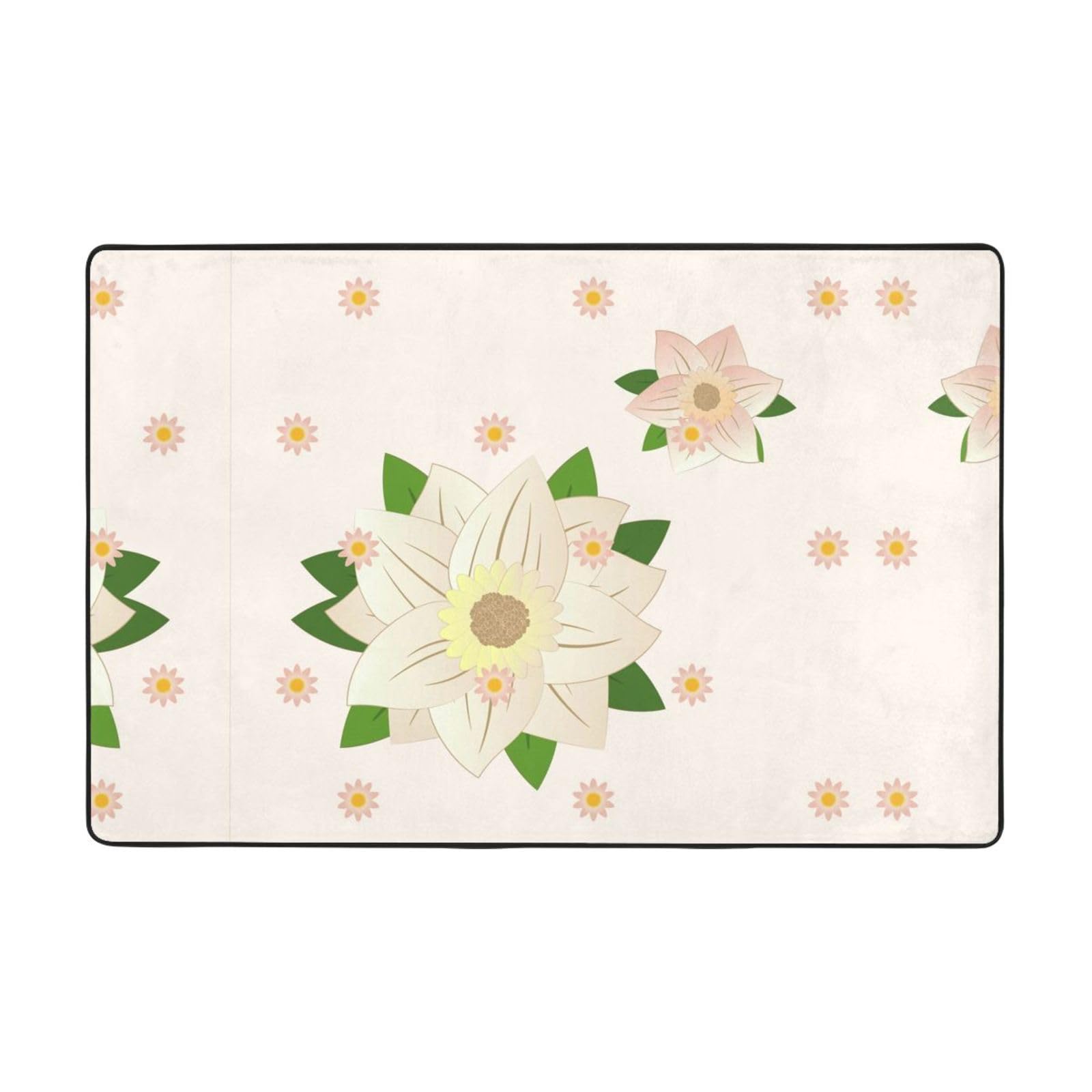 Tapis de sol flanelle absorbant HYTTER 91x61 cm avec imprimés hexagonaux blancs