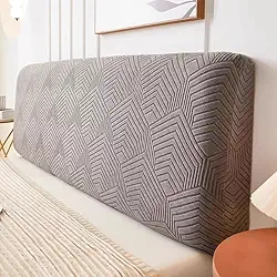 Capa de cabeceira aveludada macia para cama de casal, capa de cabeceira de cama elástica de 1,2 m a 2,2 m, capa protetora à prova de poeira para estofamento tufado, tecido confortável