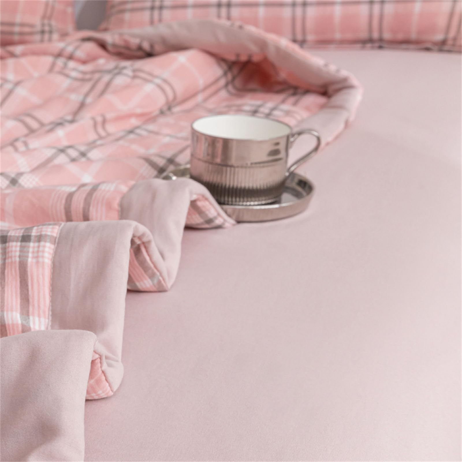 Chickwin Copriletto Trapuntato Estivo, Stampa Plaid Copriletti Trapuntati Copriletti Traspirante Microfibra Morbido Confortevole per Letto Singolo Matrimoniale King (110x150cm,Rosa