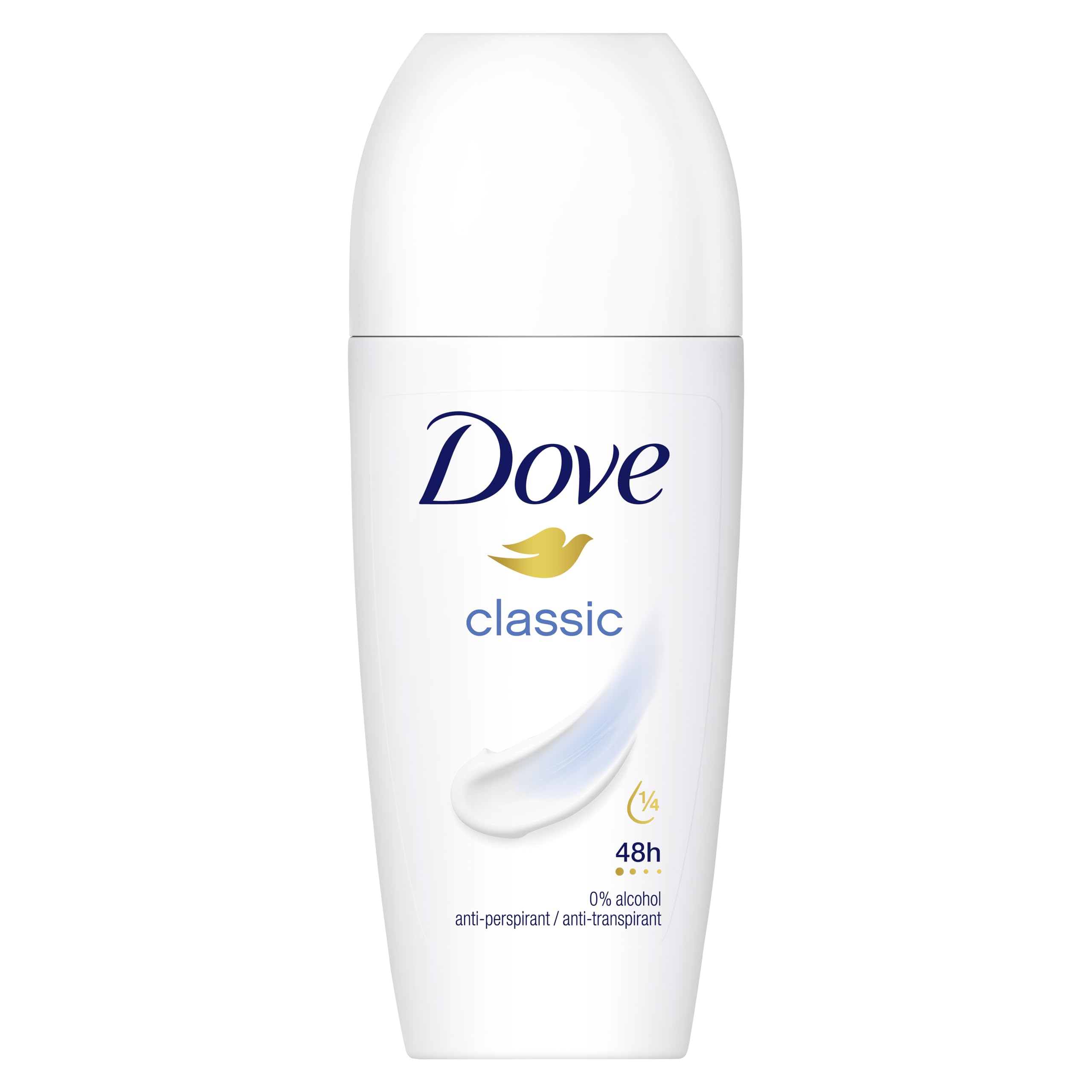 Dove Classic Anti-Perspirant Roll On deodorant with Â¼ moisturising cream for 48-hour protection and underarm care 50 ml
