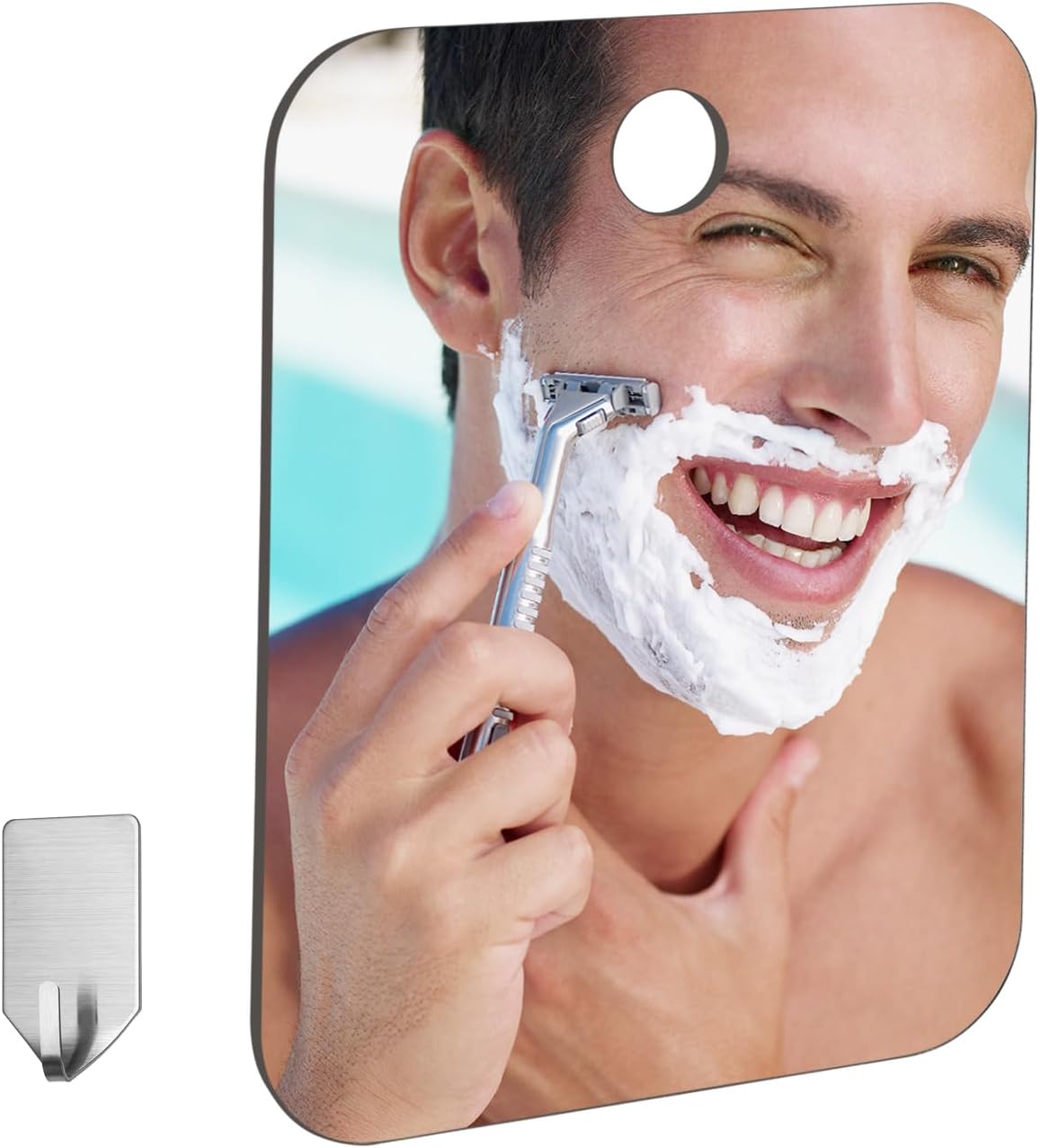 Shower Mirror Fogless for Shaving,Fogless Mirror for Shower, Portable Travel Camping No Fog Mirrors,Unbreakable Small Mirror for Wall,Shatterproof Anti Fog Bathroom Mirror(6.8x5.2in)