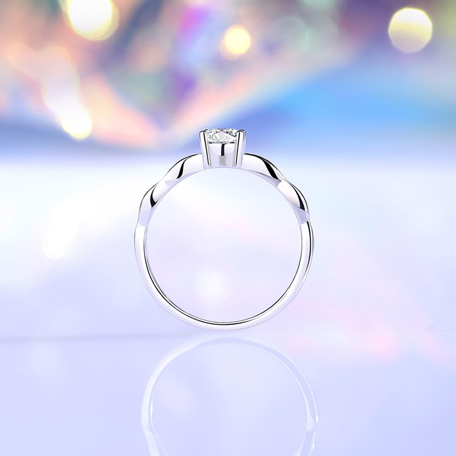 Epinki Złote obrączki ślubne 18K, klasyczne pierścionki przyjaźni z laboratorium, diament, pierścionek ślubny Platinum PT950 prawdziwe złoto, biżuteria, rozm. 47-65