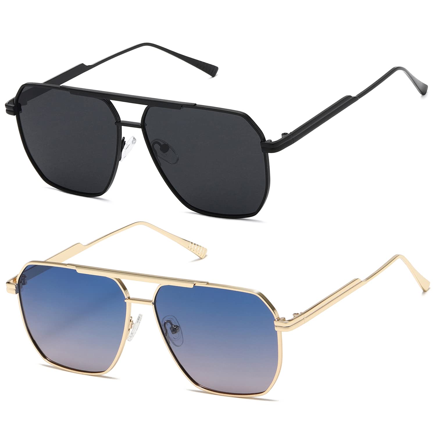 kimorn Polarized Sunglasses Womens Men Retro Oversized Square Vintage Shades Classic Large Metal Sun Glasses K1221