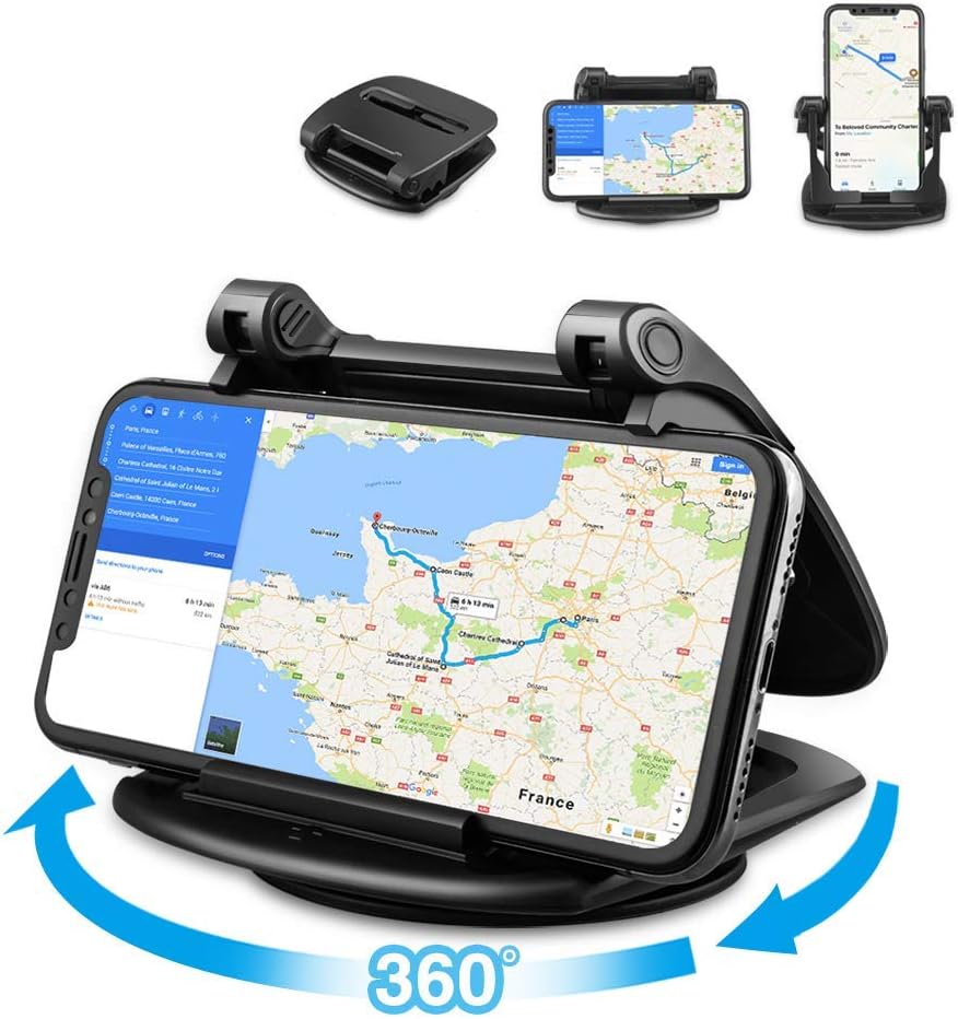 Cell Phone Holder for Car, Car Mount Dashboard Cell Phone Holder [Easy Opening & Neat Folding], Dashboard GPS Holder Mounting in Vehicle for iPhone, Android Smartphones, GPS