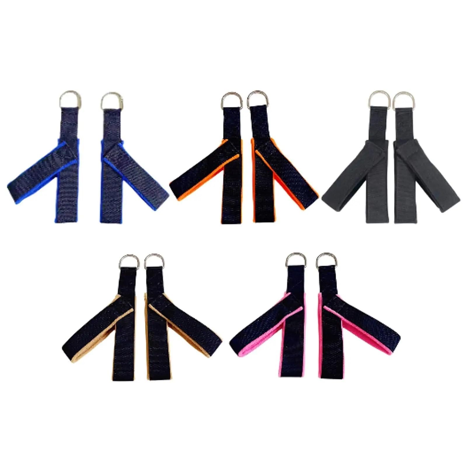 łóżko do jogi 2PCS Pilates Straps Reformer Paski D pierścień rdzeń talii tylne pętle nogi Pętle fitness do ćwiczeń mężczyzn w domu kobiety deska do ćwiczeń(Pink)