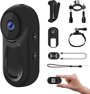 1080P Sports Action Camera, Wearable Body Cam, Portable Recorder with Magnetic Back Clip, Mini Camera with Audio and Video...