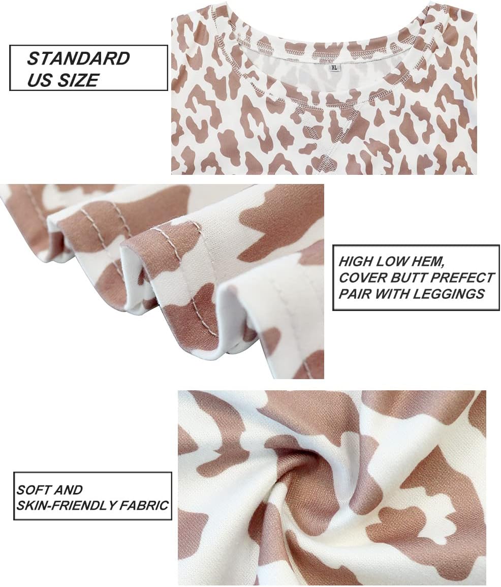 CARCOS Plus Size Tops for Women Short Sleeve Shirt Summer Star/Leopard/Tie Dye/Flower Crewneck Pullover Tunic XL-5XL - Image 5