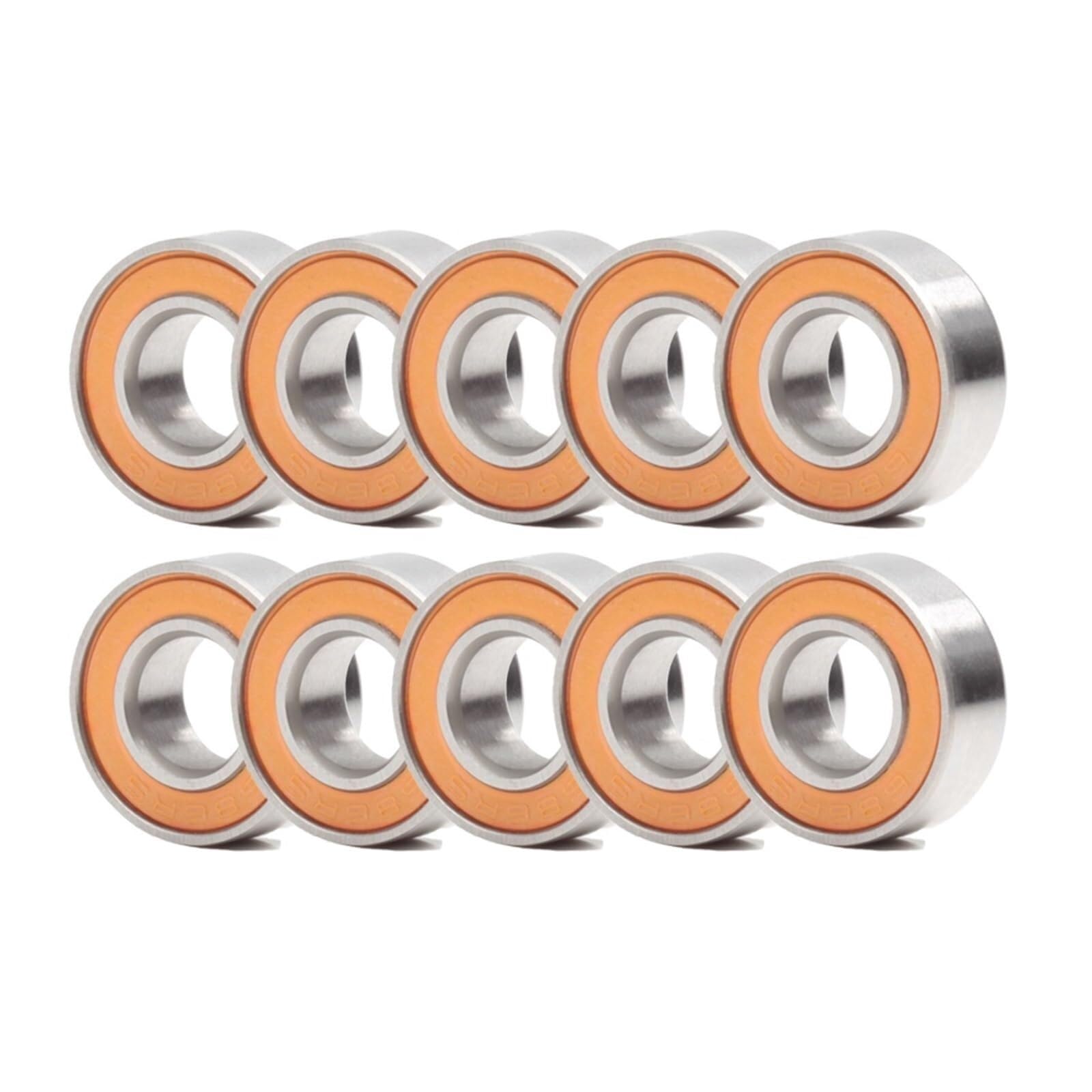 Industrial Shaft Bearings, 10PCS 686RS Bearing 6x13x5mm ABEC-3 for Electric R/c Car Truck 686 RS 2RS Ball Bearings 686-2RS Orange Sealed
