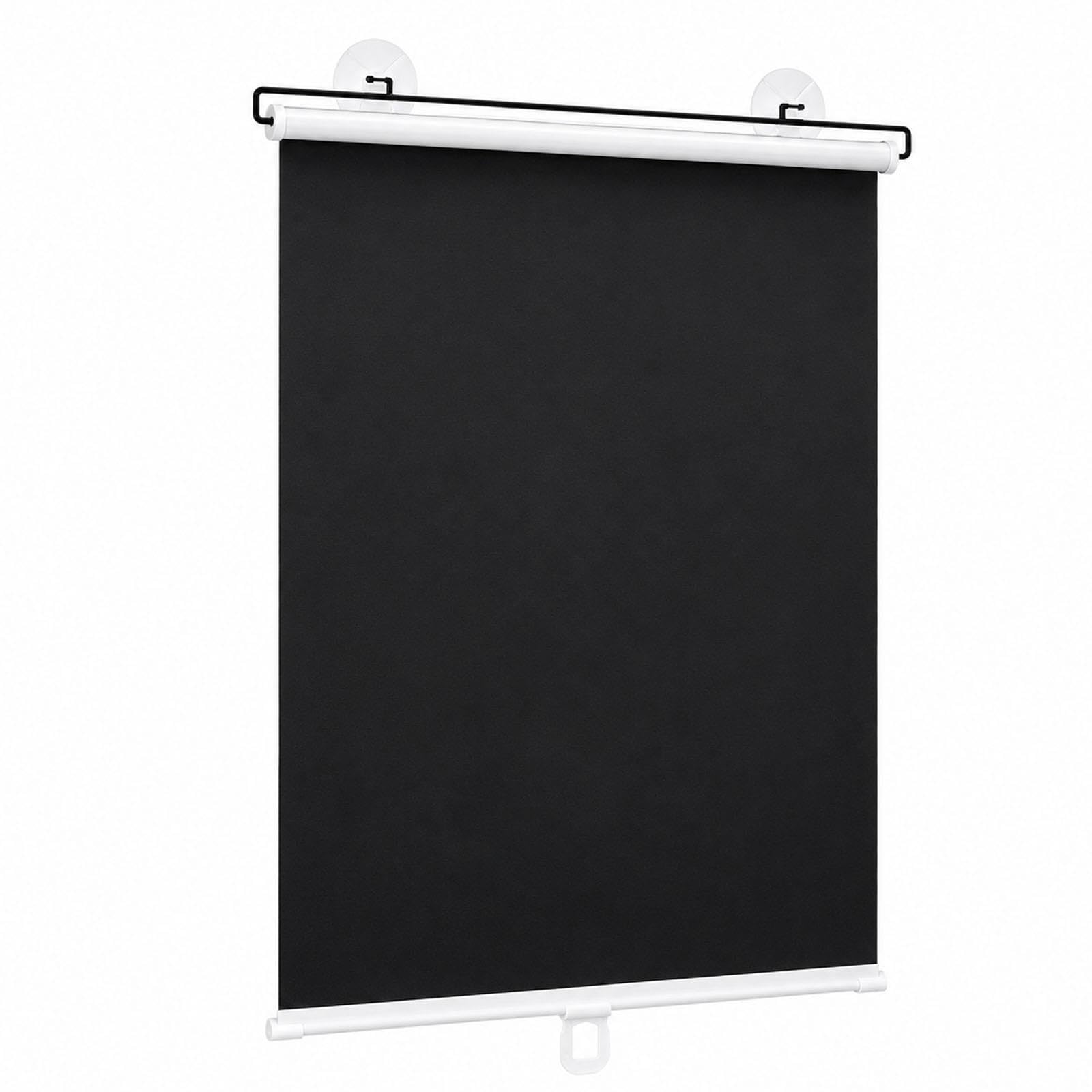 Estor Opaco Sin Taladrar para Ventana, Fijación con Ventosas, Enrollable Retráctil de Bajada, Privacidad para Dormitorio, Oficina, Autocaravana, Piso, Interior, Negro(W 70 x 180 cm)