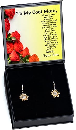para mi esposa, nunca Dudes que te amo, Regalo para Novia, joyeria para enamoradas o Mujeres - Aretes de girasol