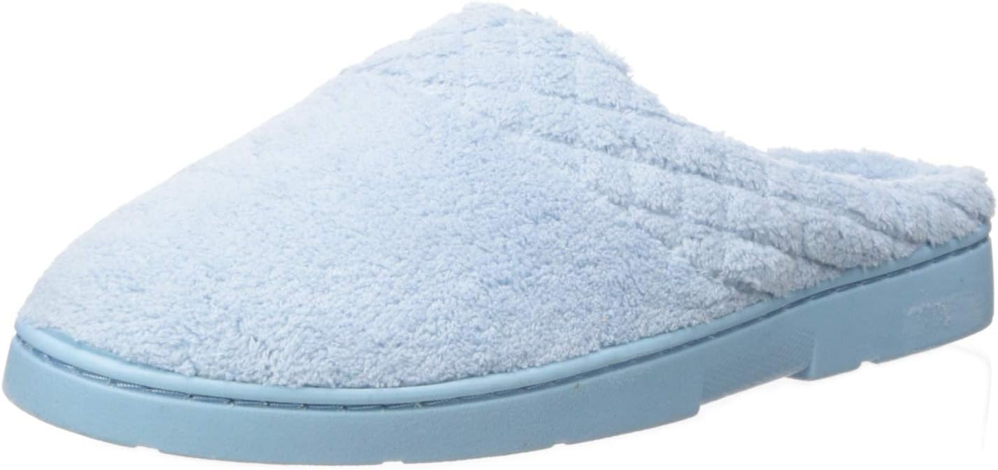 MUK LUKS womens Women's Micro Chenille Clog, Blue, Medium US