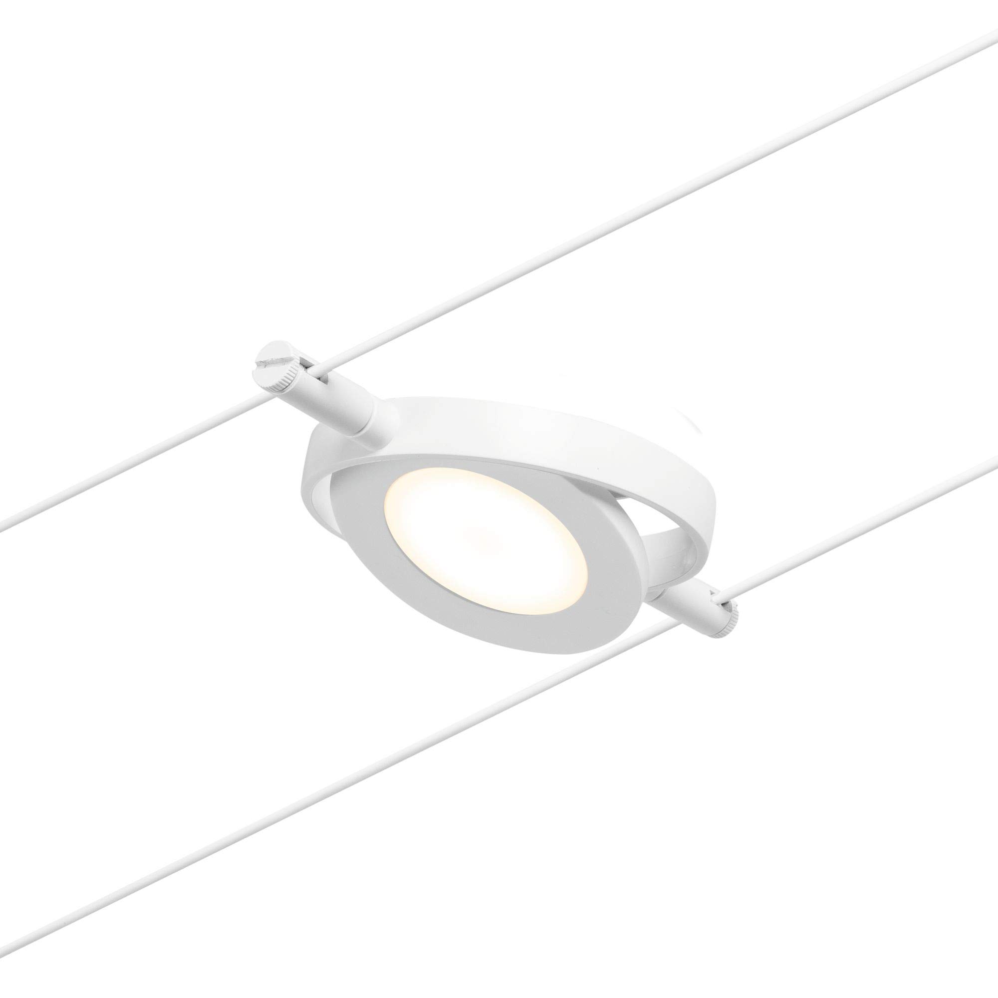 Paulmann 94417 Sistema de cables LED Spot RoundMac CC incl. 1x4,5 W, ampliable, blanco, cromo, cable metal, 3000 K