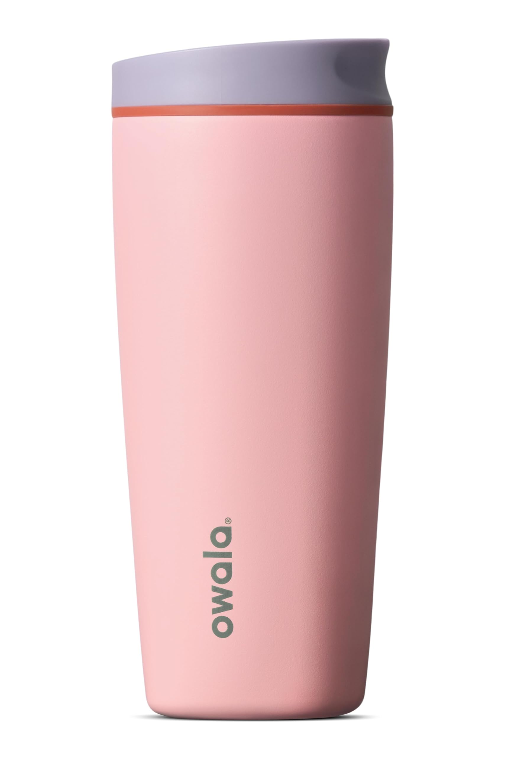 Owala SmoothSip Slider Insulated Stainless Steel Coffee Tumbler, Reusable Iced Coffee Cup, Hot Coffee Travel Mug, BPA Free 20 oz, Sugar High No Handle 20 Ounces Sugar High