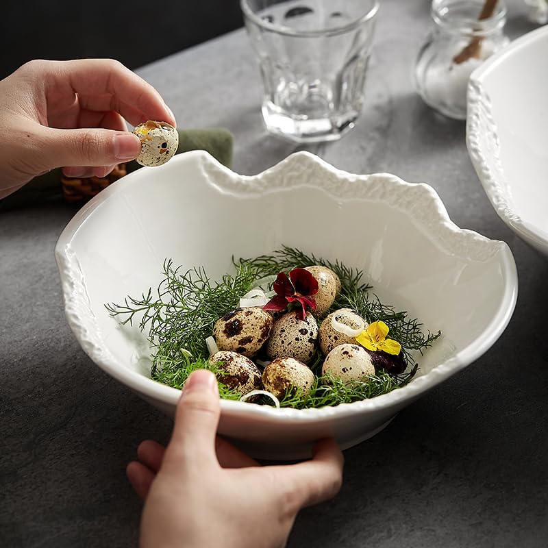 Miski do sałatek domowa ceramiczna miska na makaron chińska zastawa stołowa nieregularna miska do zupy śniadanie miska na płatki owsiane restauracja miska na ryż miski obiadowe (M)