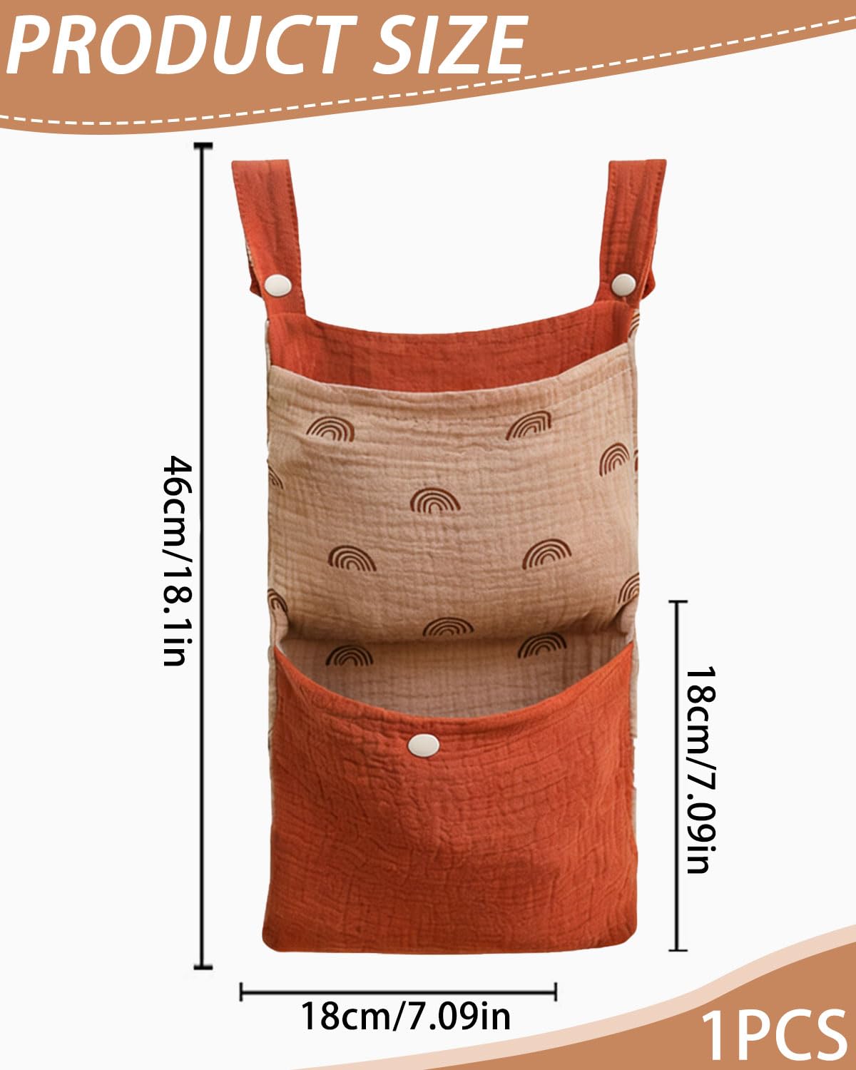 Borsa Appendere per Lettino, Borsa Portaoggetti Letto, Organizer per Cameretta dei Bambini, Tasche Portaoggetti Letto, per Letto Usato per Riporre Vestiti Pannolini Giocattoli