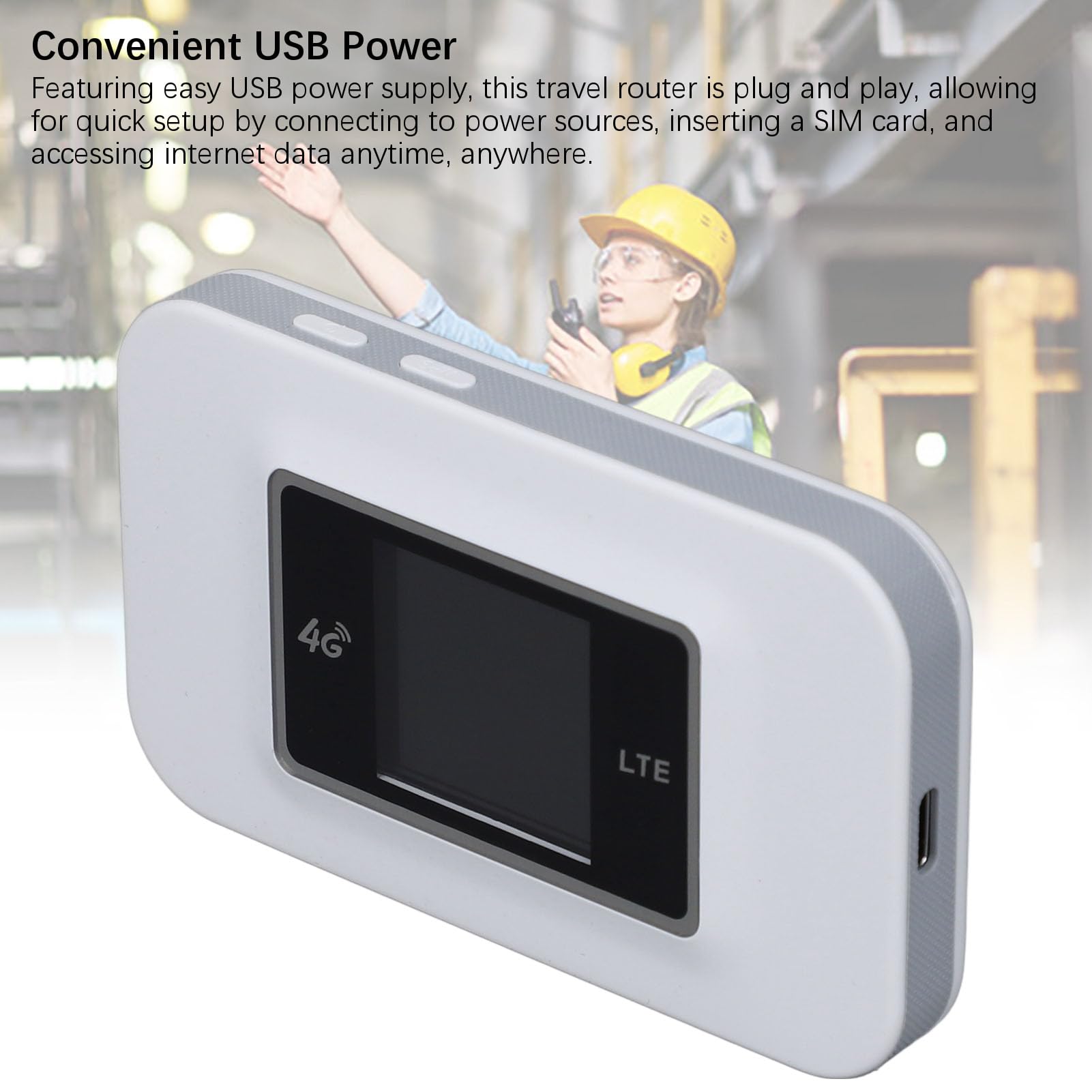 Mobilny Router z Hotspotem 4G LTE, Bezprzewodowy Przenośny Router Podróżny USB 150 Mb/s z Gniazdem Karty SIM, łączność z Wieloma Urządzeniami, Bezpieczne WPA/WPA2, Router Wi-Fi