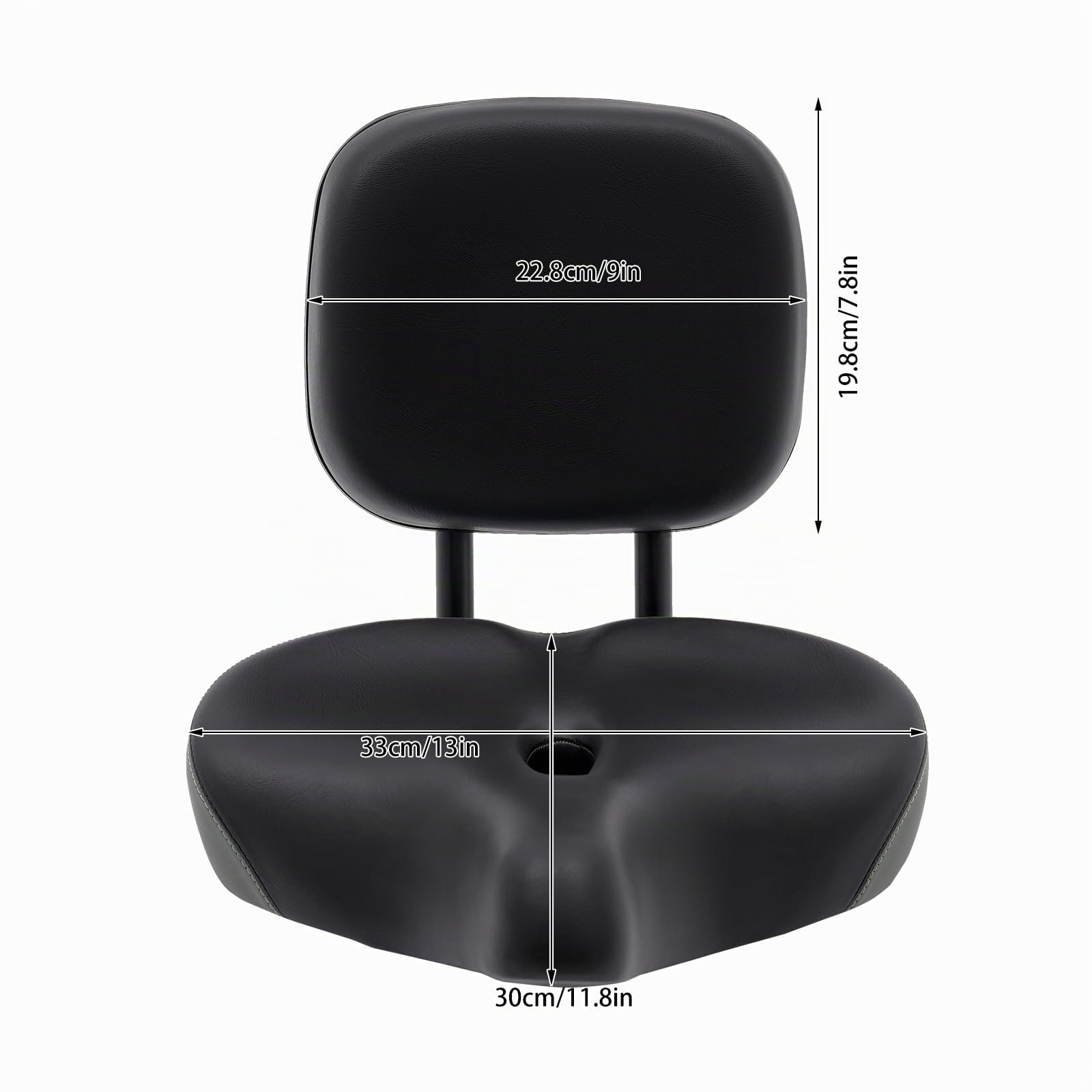 Selle de vélo, siège tricycle avec dossier réglable, siège de selle confortable pour tricycle avec trous d'aération jusqu'à 100 kg